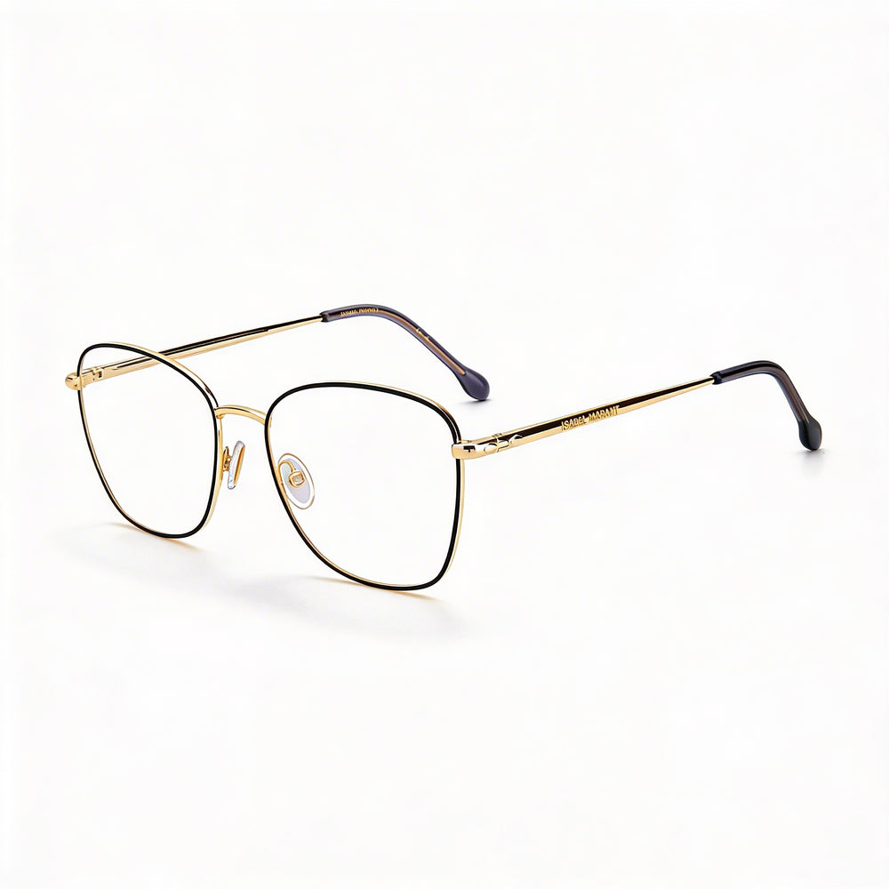 Gafas Isabel Marant clásicas para mujer con montura de acero inoxidable en negro y dorado, 54 mm de ancho de lente