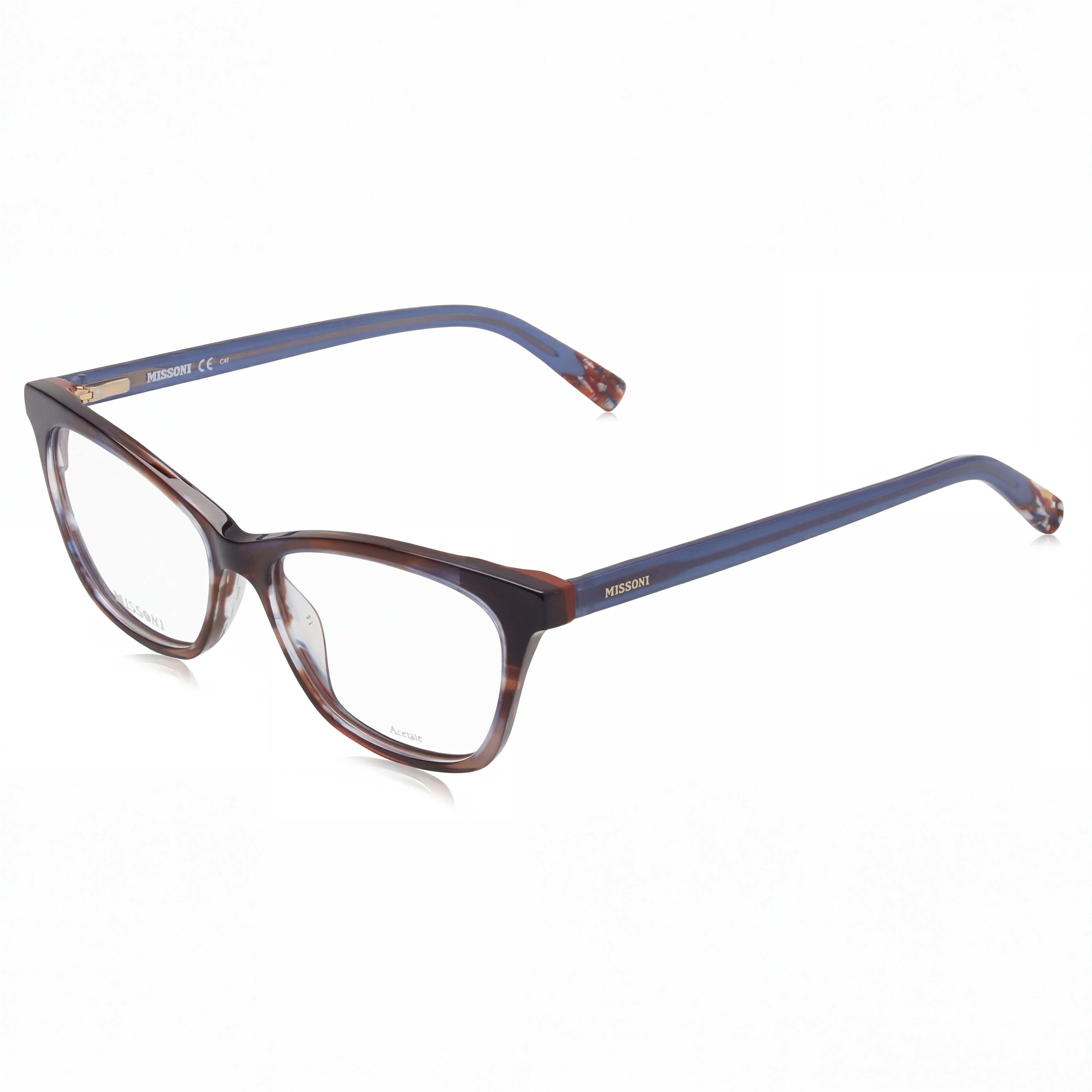 Gafas de sol Missoni Mis 0101 para mujer, montura de acetato marrón y azul con lentes de policarbonato de 53 mm, Photo 1