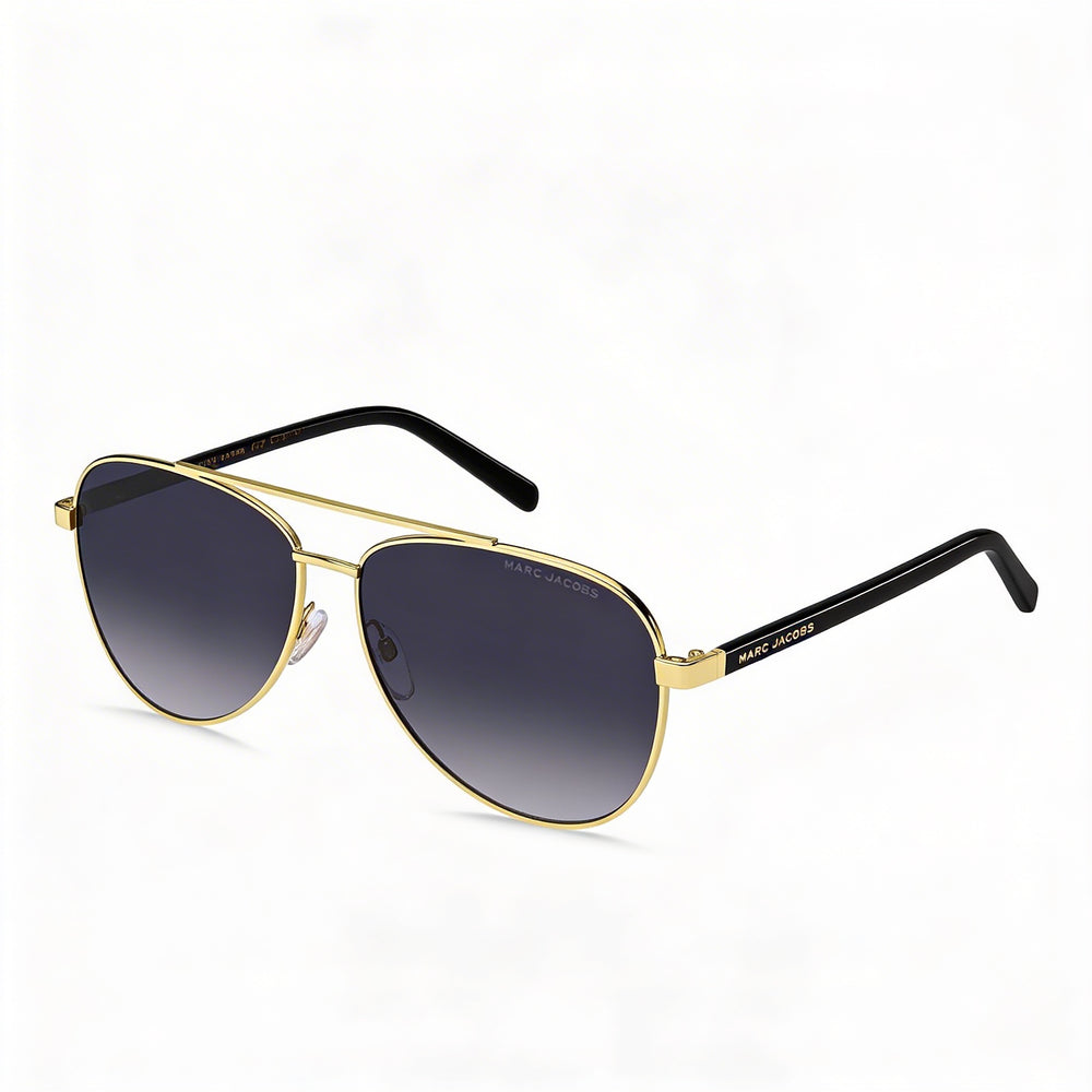Gafas de sol unisex Marc Jacobs Marc 760/S de metal dorado y negro con lentes en gris oscuro 60-14-140