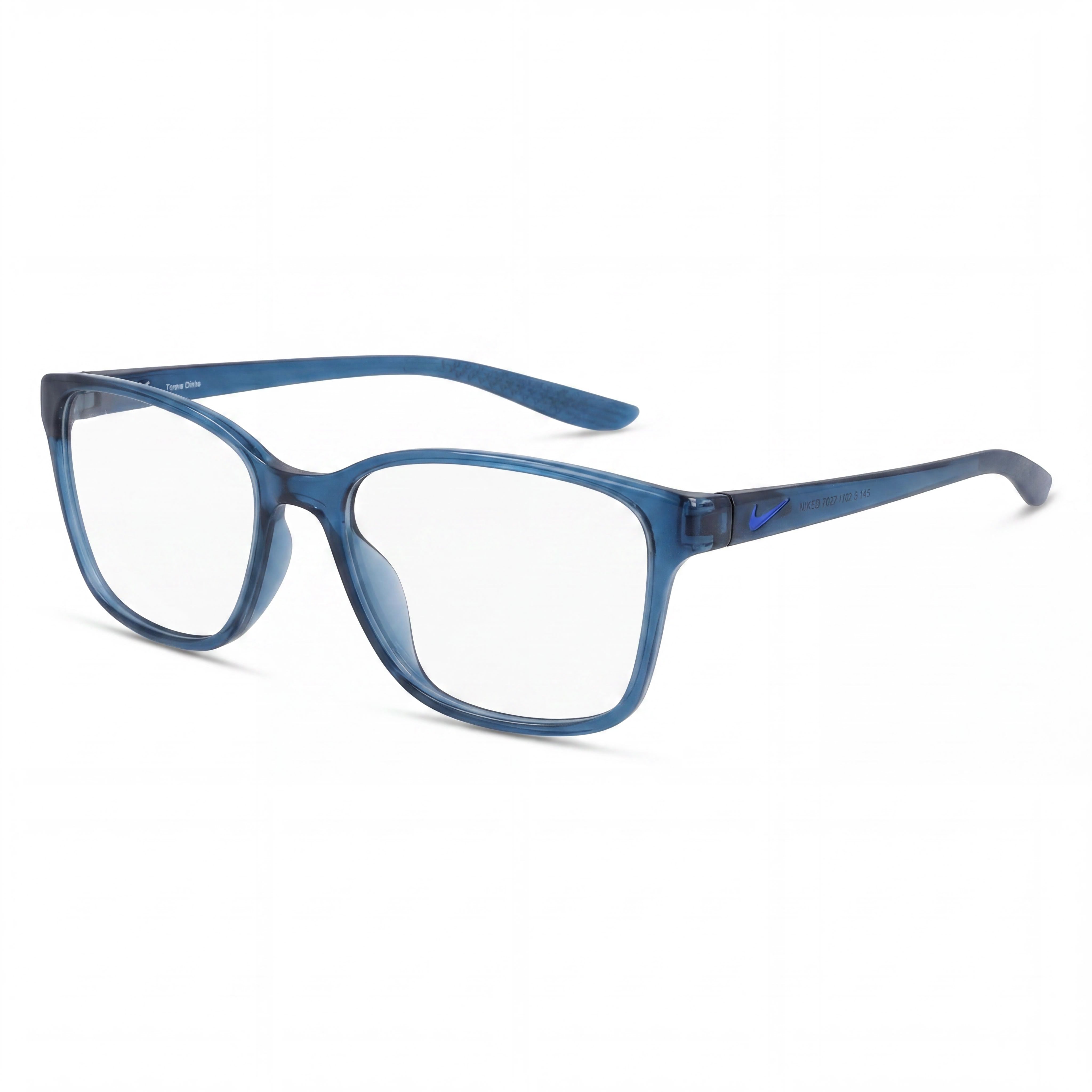 Nike 7027 Metal Frame Eyeglasses for Men with Lenses, Midnight Turq, 53-15-140, Photo 1