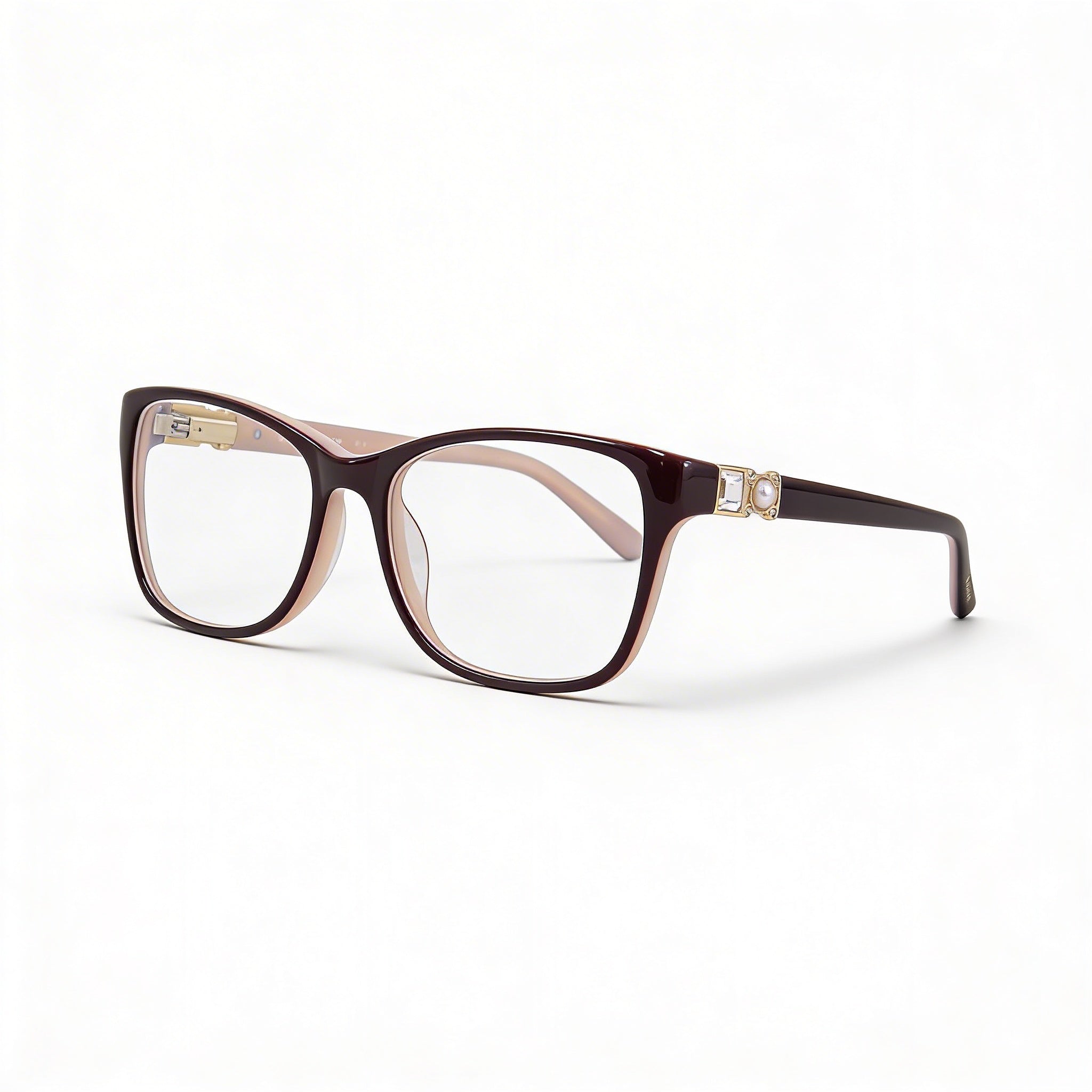 Gafas bebe Bb5133 para mujer con montura metálica marrón y lentes transparentes, ancho de lente de 53 mm, puente de 16 mm y longitud de patilla de 135 mm., Photo 1