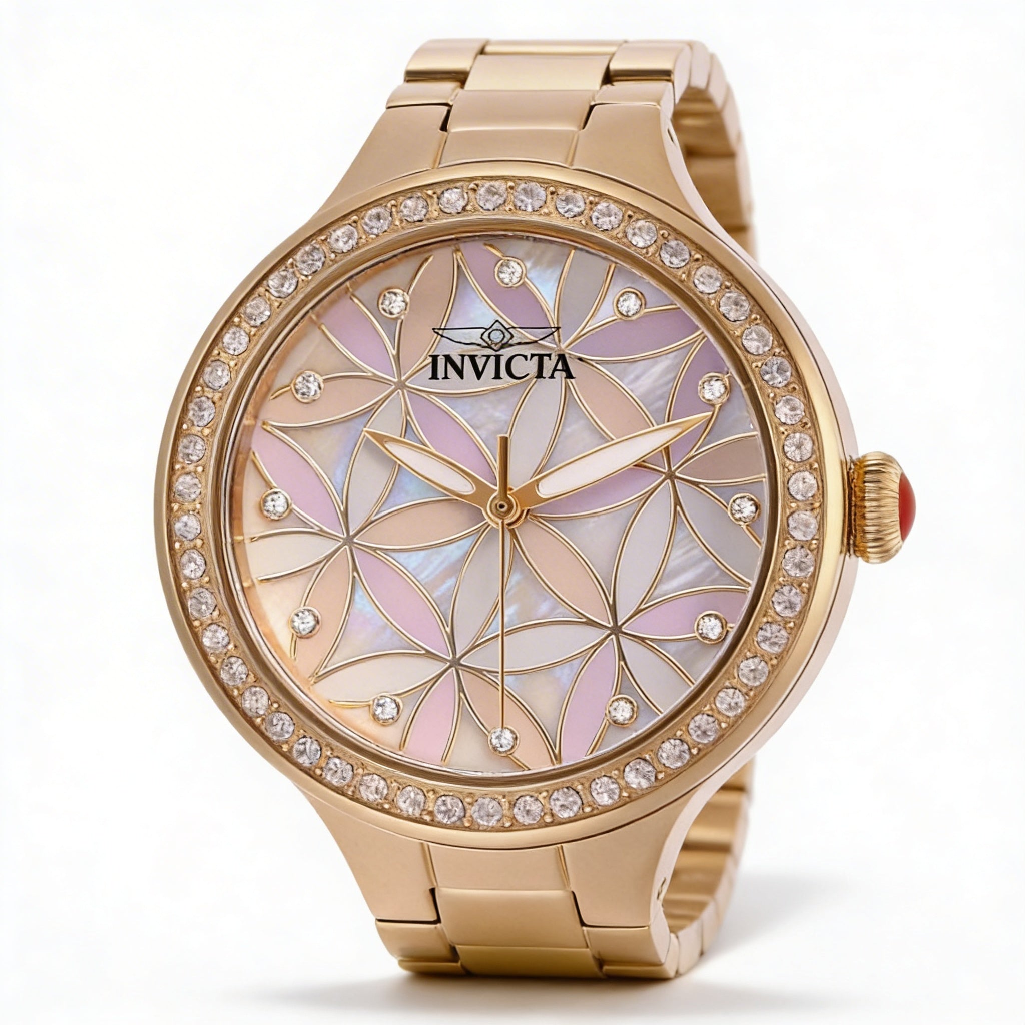 Invicta Wildflower 28824 Women's Rose Gold Stainless Steel Pink Dial Diamond Accents Quartz 100M Watch 34mm, Photo 1
