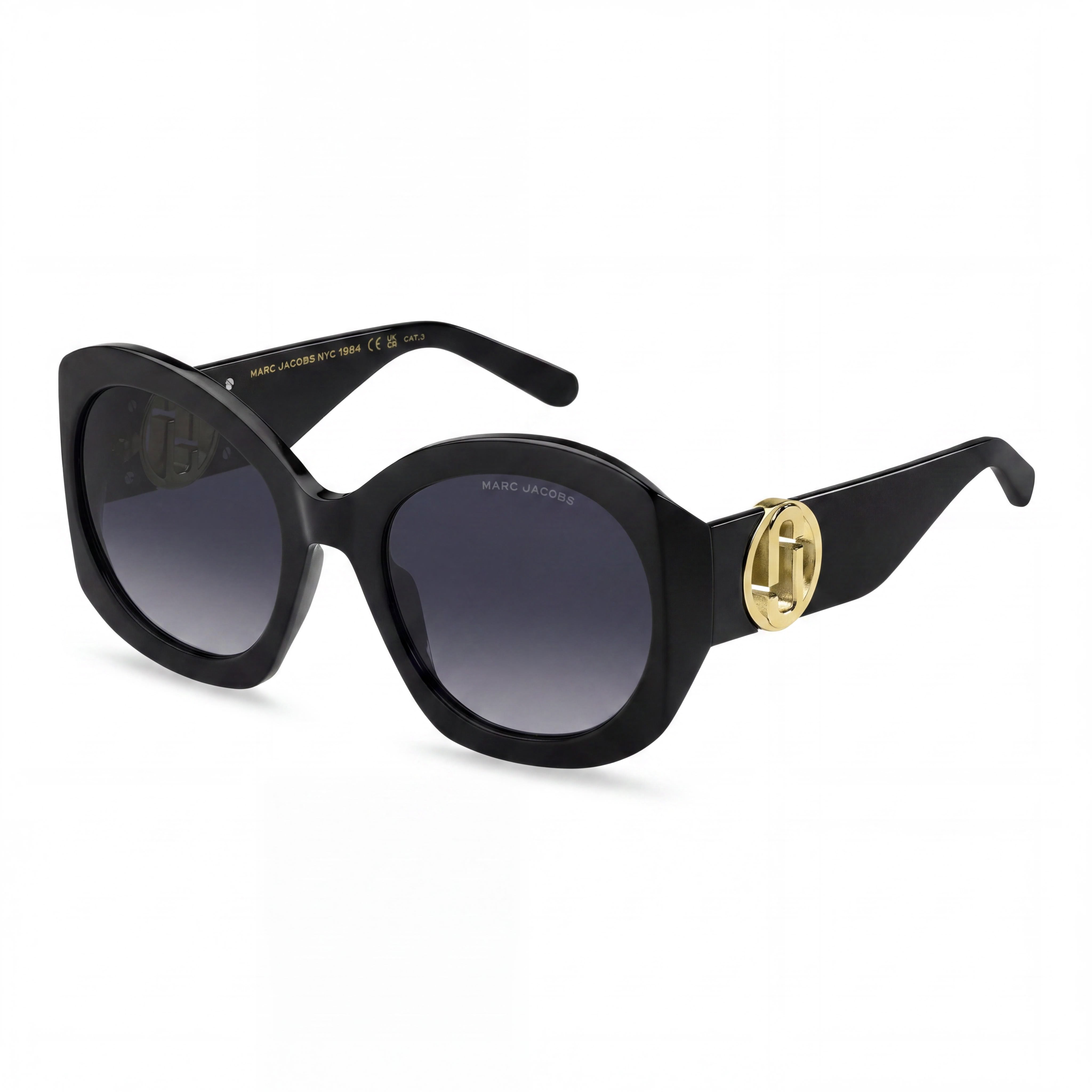 Marc Jacobs MARC 722/S Gafas de sol de acetato negras informales para mujer, con lentes degradadas gris oscuro y protección UV, 56 mm, Photo 1