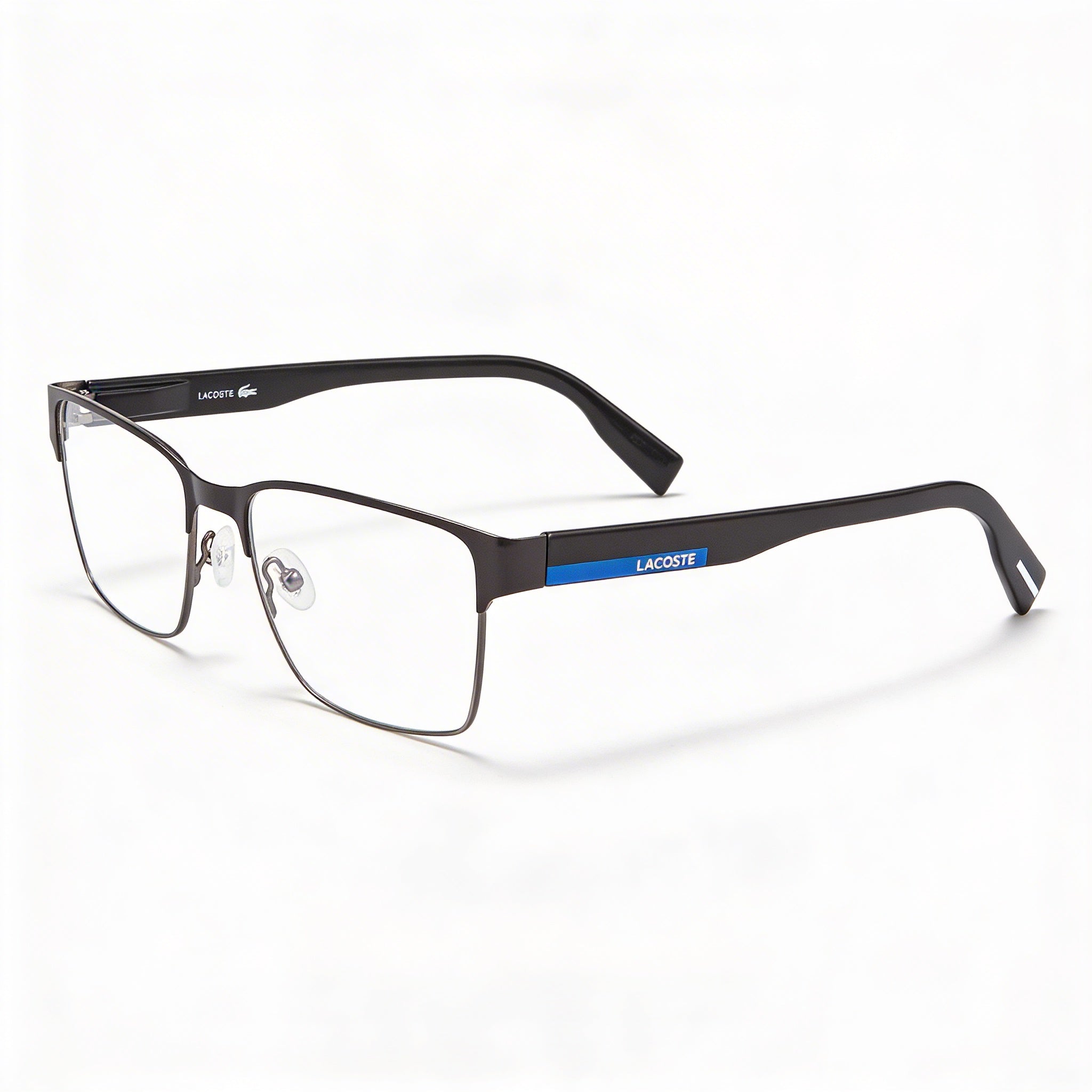 Lacoste Casual. Unisex Propionate Frame Matte Black Optical Eyeglasses with Polycarbonate Lenses 55mm, Photo 1