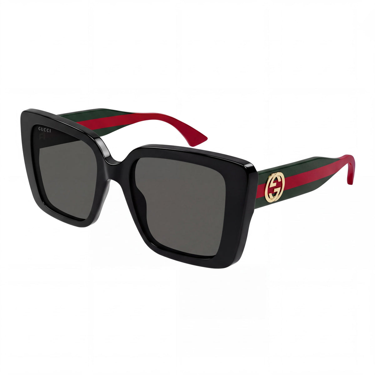 Gafas de sol Gucci Modern unisex de acetato negro con lentes negras, puente de 18 milímetros, varilla de 145 milímetros, Photo 1