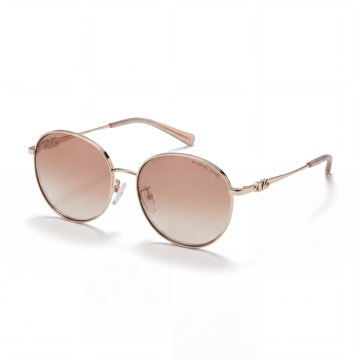 Michael Kors Mk1119 Alpine Women's Round Polarized Sunglasses Light Gold Husk Flash Gradient 57mm, Photo 1