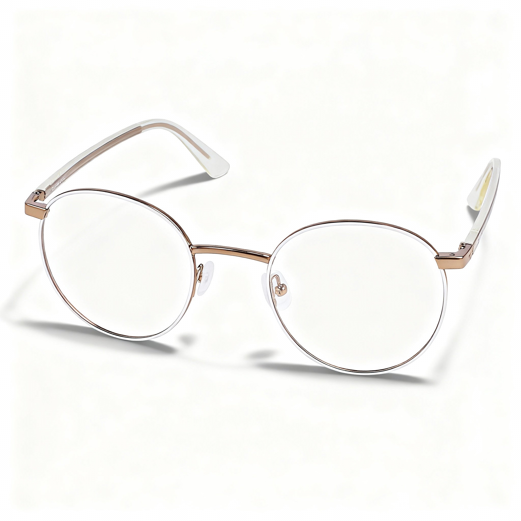 Calvin Klein Ck23106 Unisex White Metal Full Rim Round Optical Frames 51-20-140