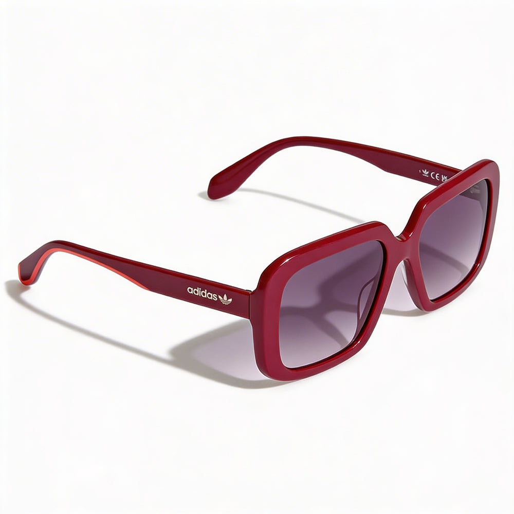 Gafas de sol adidas Originals Modern para hombre con montura de plástico, efecto brillante violeta, degradado gris ahumado, protección UV, 56 mm