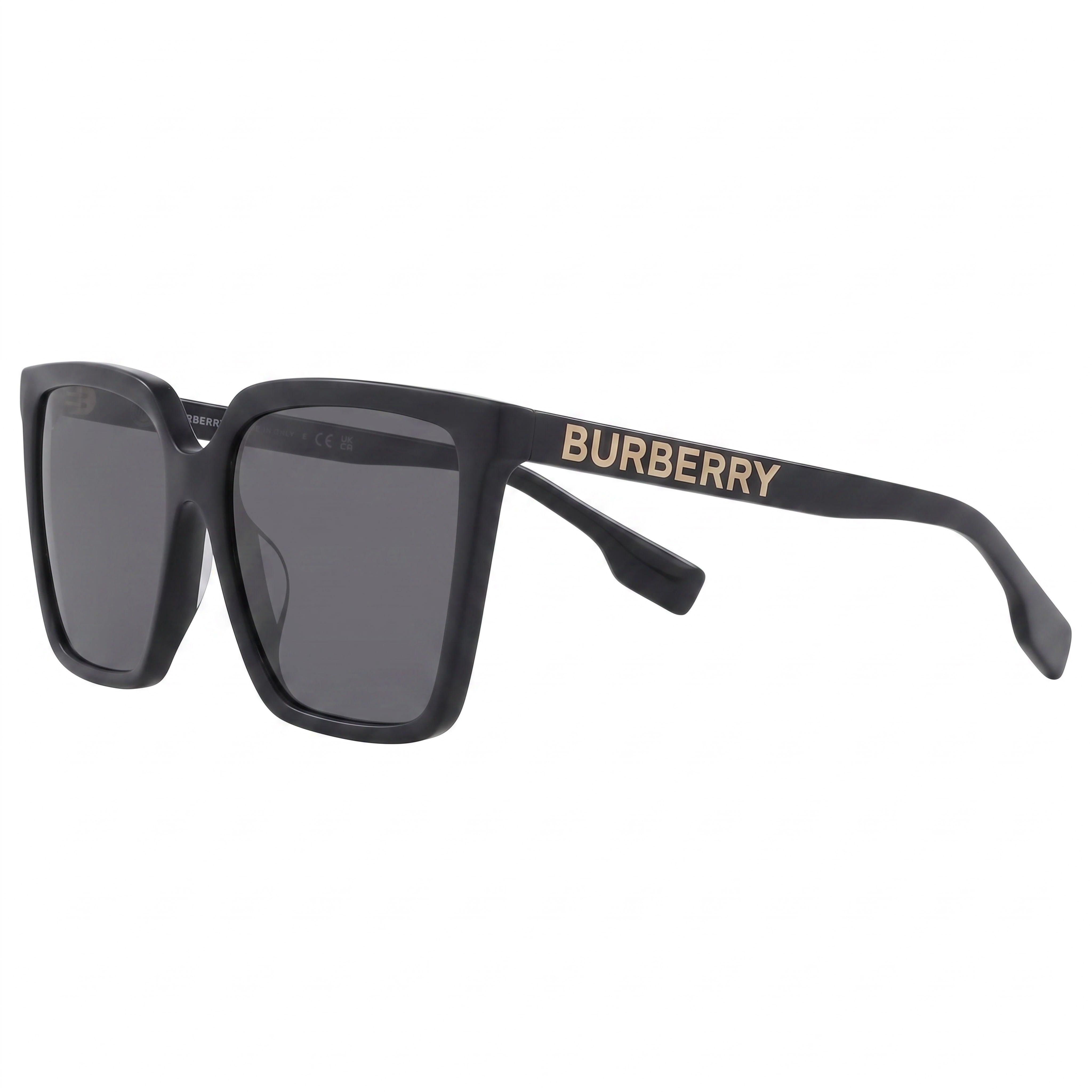 BURBERRY Be 4411d Unisex Acetato Negro Marco Gris Oscuro Policarbonato Gris Oscuro Gafas de Sol No Polarizadas 57mm, Photo 1