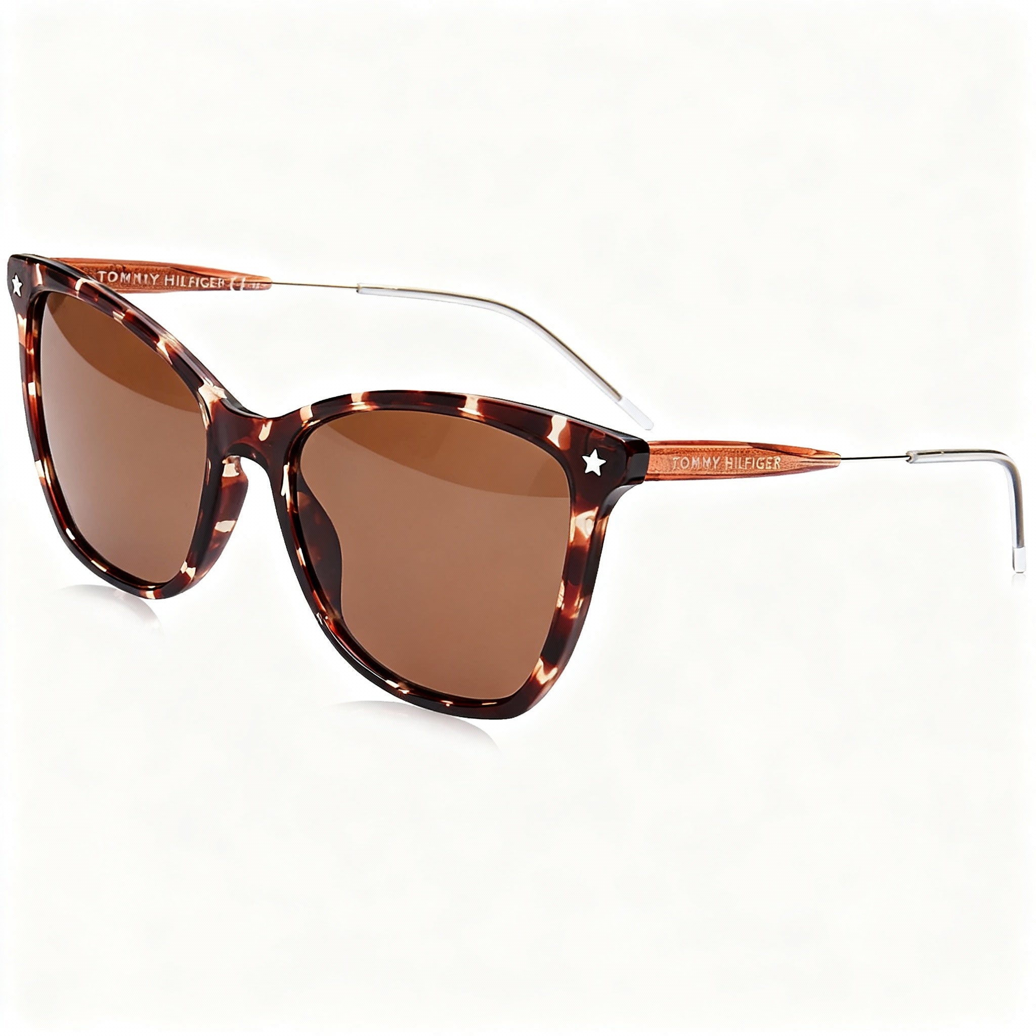Tommy Hilfiger TH 1647/S Women's Dark Havana Polyamide Cat Eye Sunglasses, Brown Polycarbonate Lenses 54mm