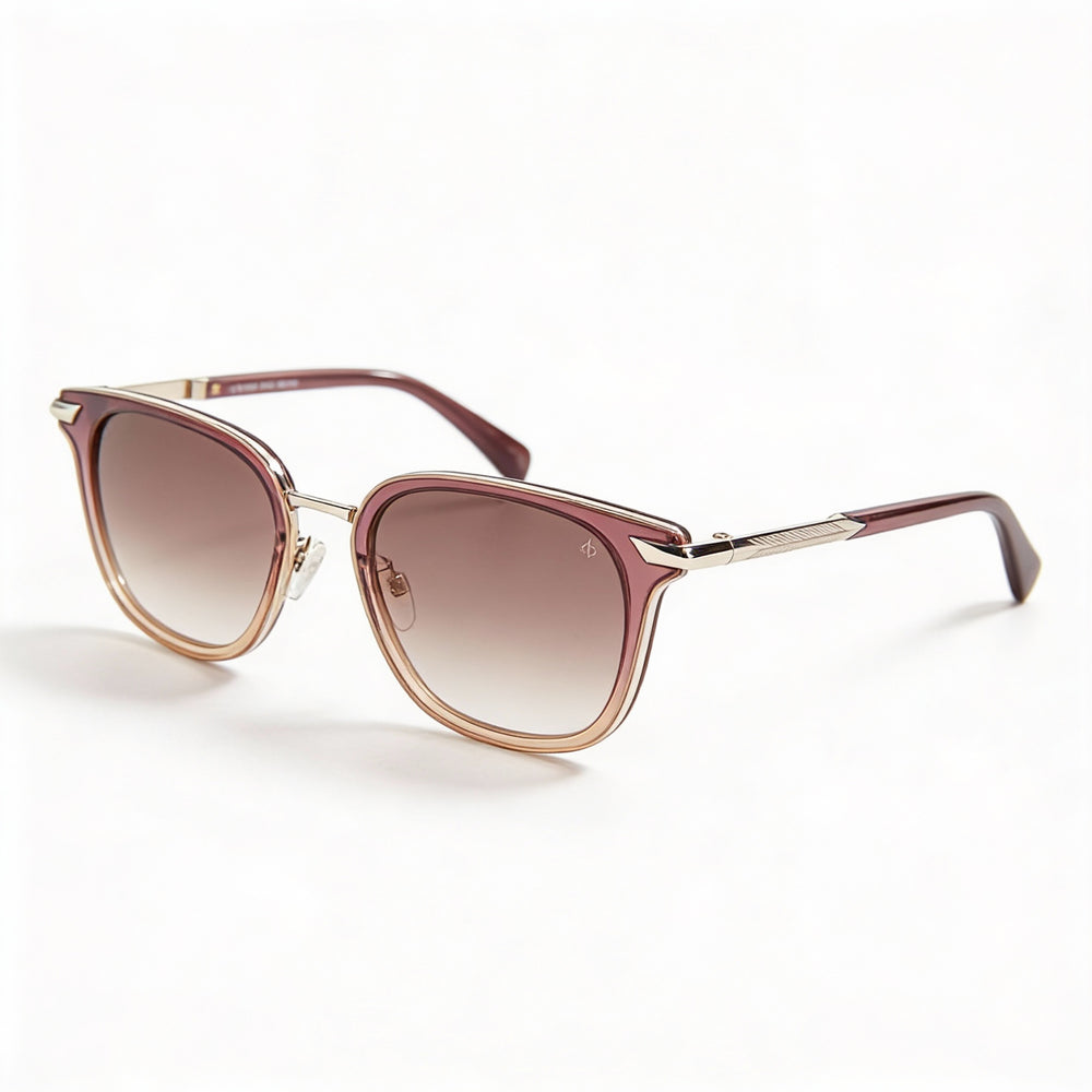 Gafas de sol casuales para mujer rag &amp; bone con montura de metal violeta y lentes azules no polarizadas de 52 mm