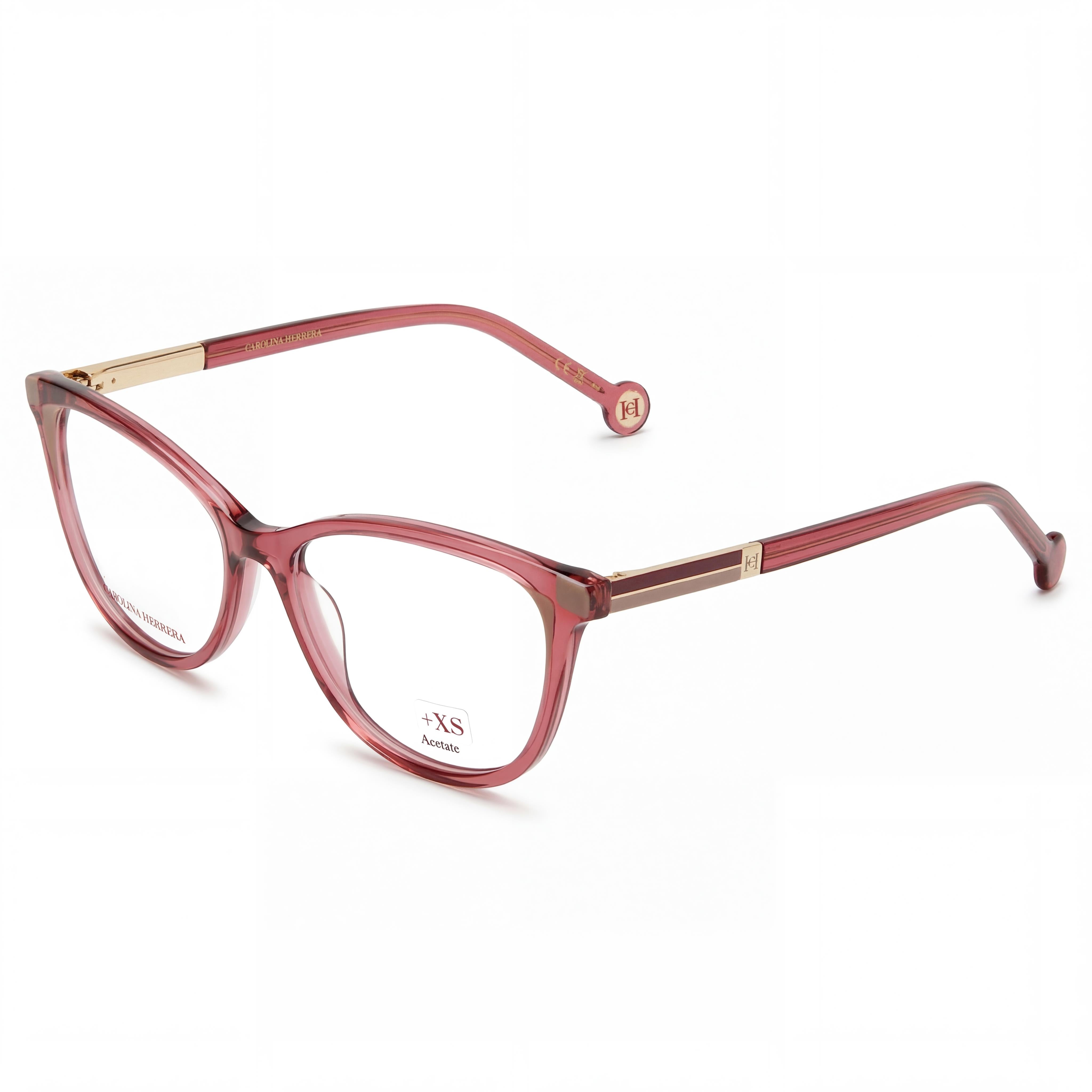 Carolina Herrera Her 0163 - Gafas de acetato modernas para mujer, montura multicolor con lente malva de 53 mm, Photo 1
