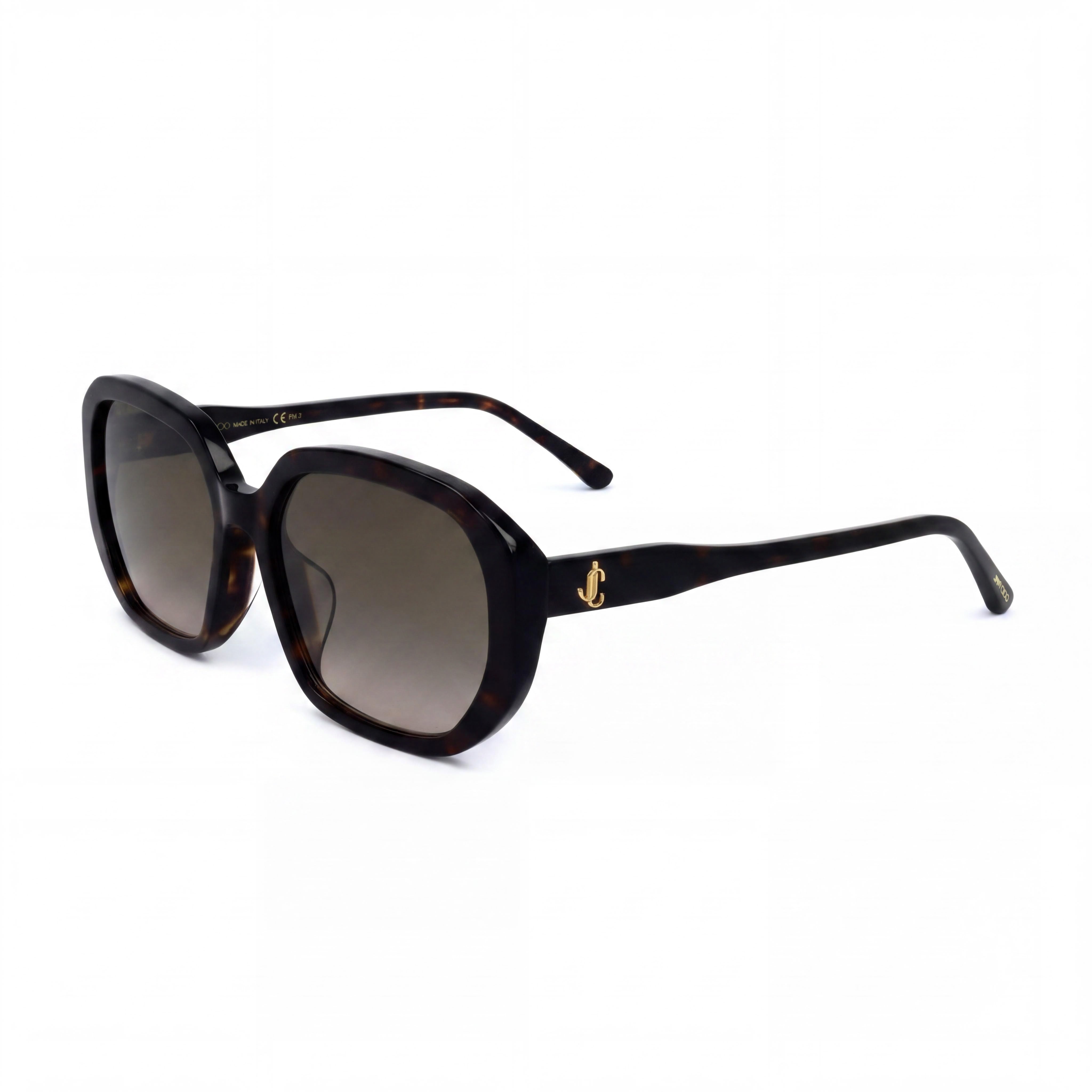 Gafas de sol clásicas Jimmy Choo para mujer, con montura de plástico marrón degradado, sin polarizar, protección UV, 57 mm, Photo 1