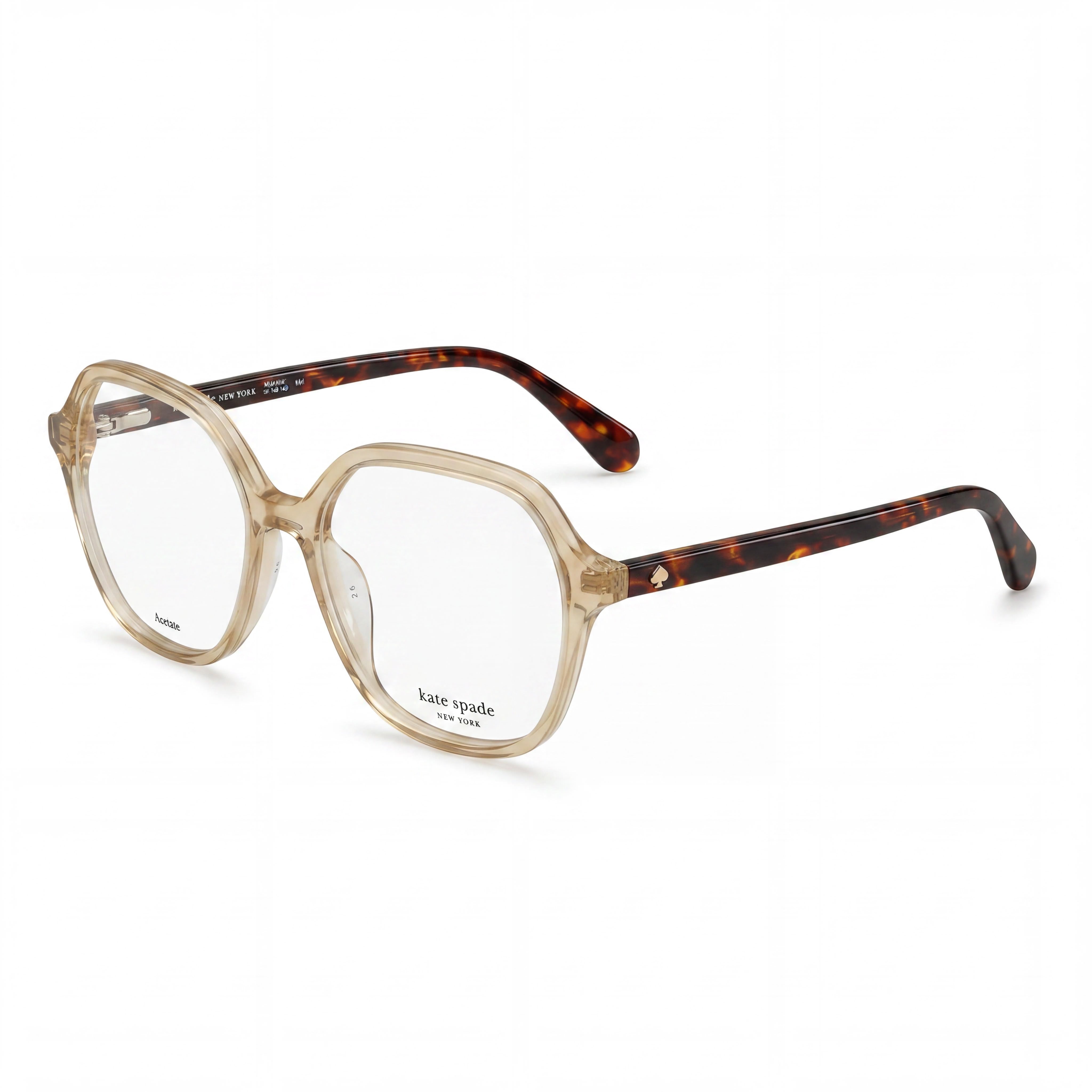 kate spade new york Gafas ópticas casuales de acetato beige para mujer 53-16-140, Photo 1