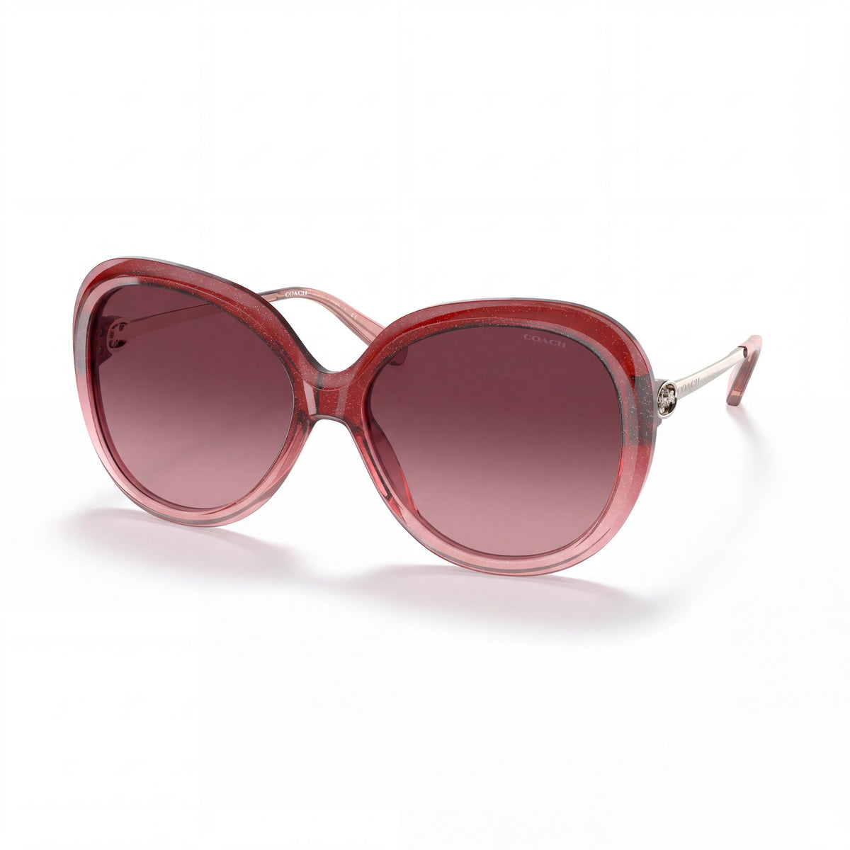 Gafas de sol Coach HC8314 55518H 59 para mujer de acetato con protección UV, montura brillante en degradado de rosa burdeos, lentes degradadas en burdeos, 59 mm, Photo 1
