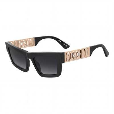 Moschino MOS171/S Women's Casual Black Dark Grey Shaded Metal Frame Sunglasses with Dark Grey Shaded Lenses 53mm