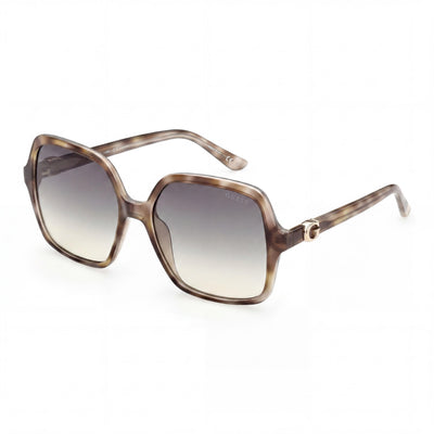 Guess Women's Oversized Plastic Square Sunglasses, Light Green Frame, Gradient Green Lenses, UV Protection, 57mm