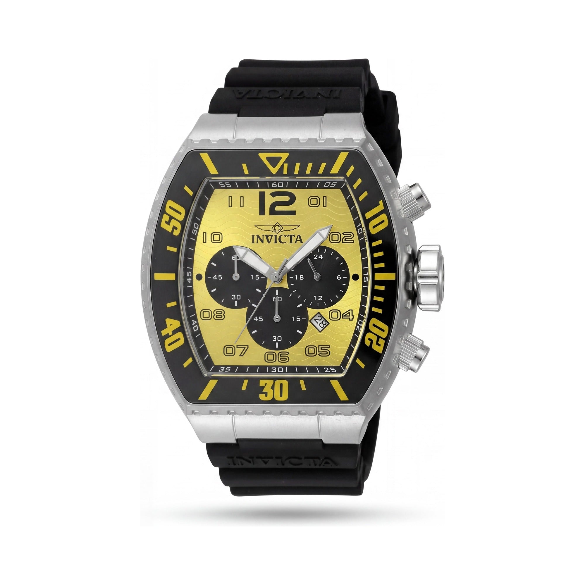 Invicta Pro Diver 47287 Unisex Chronograph Quartz Silver Stainless Steel 51mm Watch with Yellow Dial, Photo 1