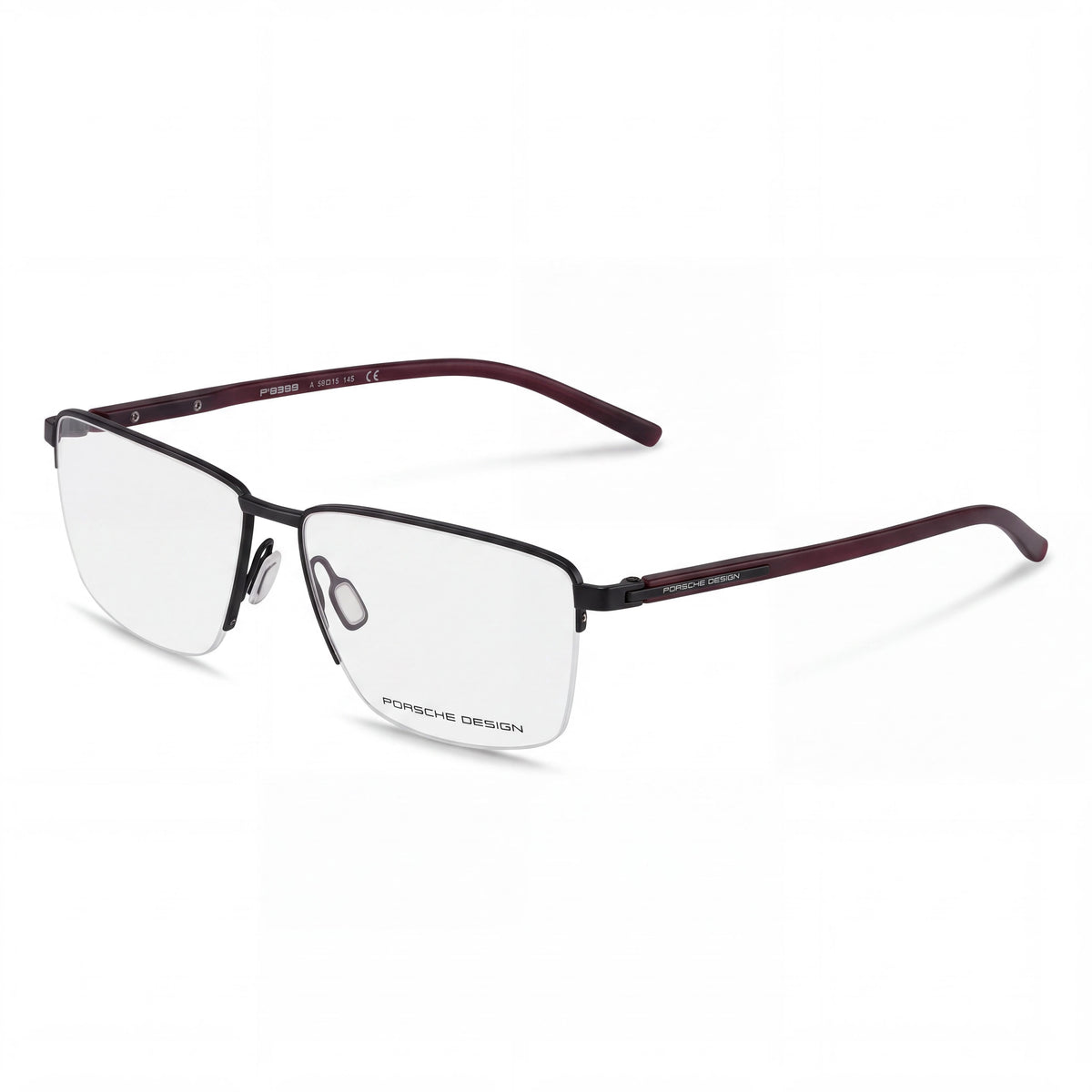 Porsche P8399 Men's Casual Metal Frame Black Non Polarized Transparent Polycarbonate Sunglasses 59mm, Photo 1