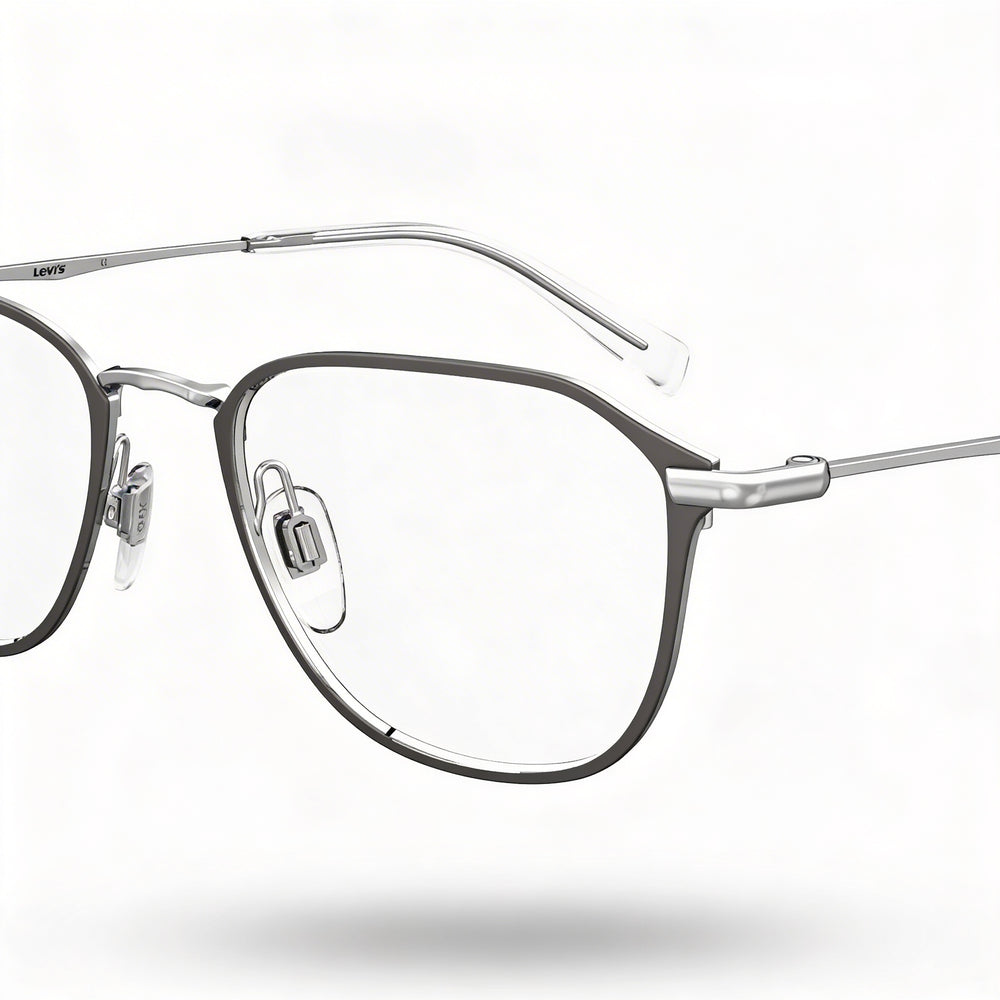 Gafas de sol Levi's Lv 5010 para hombre con montura metálica, aptas para prescripción, gris mate, 52 mm