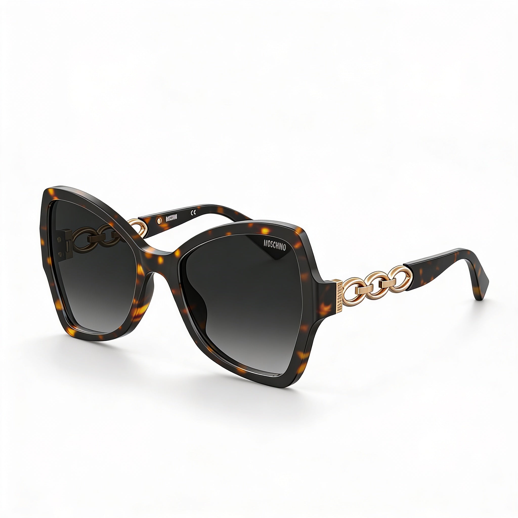Moschino Women's Casual Havana Plastic Frame Blue Shaded Lenses UV Protection Sunglasses 54-19-140mm, Photo 1