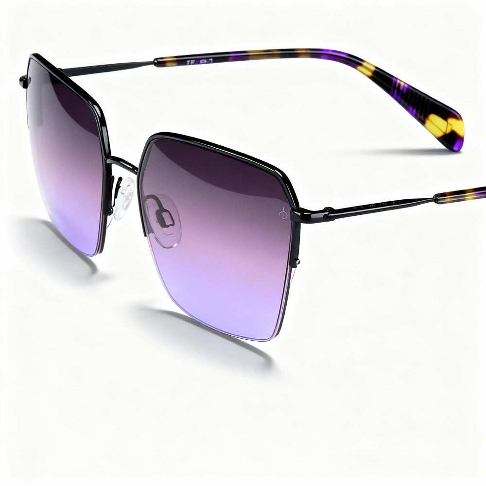 Rag & bone Modern Women's Stainless Steel Black Frame Brown Non-Polarized Sunglasses 58-17-145