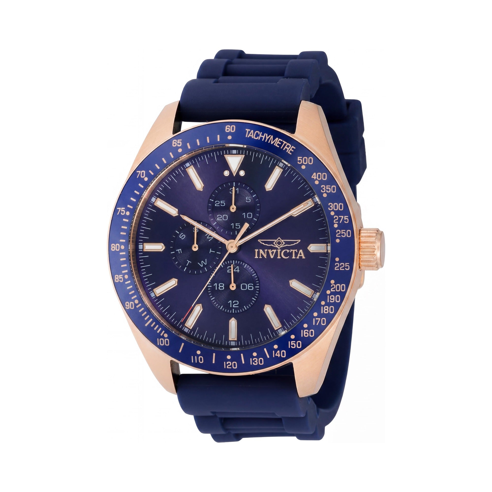 Invicta 38406 Aviator Unisex Quartz 45mm Stainless Steel Blue Dial Watch, Glow In The Dark, 10 ATM, Photo 1
