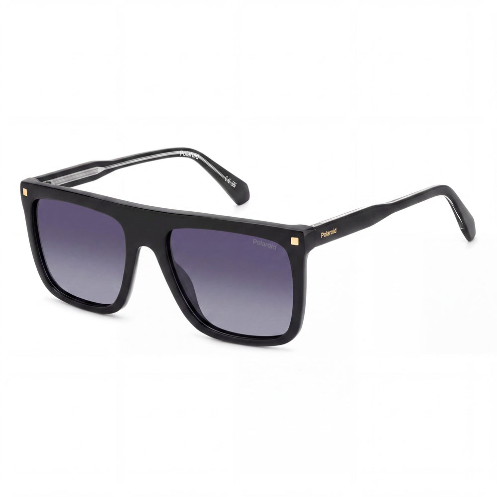 Gafas de sol polarizadas Polaroid Eyewear PLD 4166/S/X para mujer, de acetato negro rectangular, informales, 100% protección UV, 56-18-145