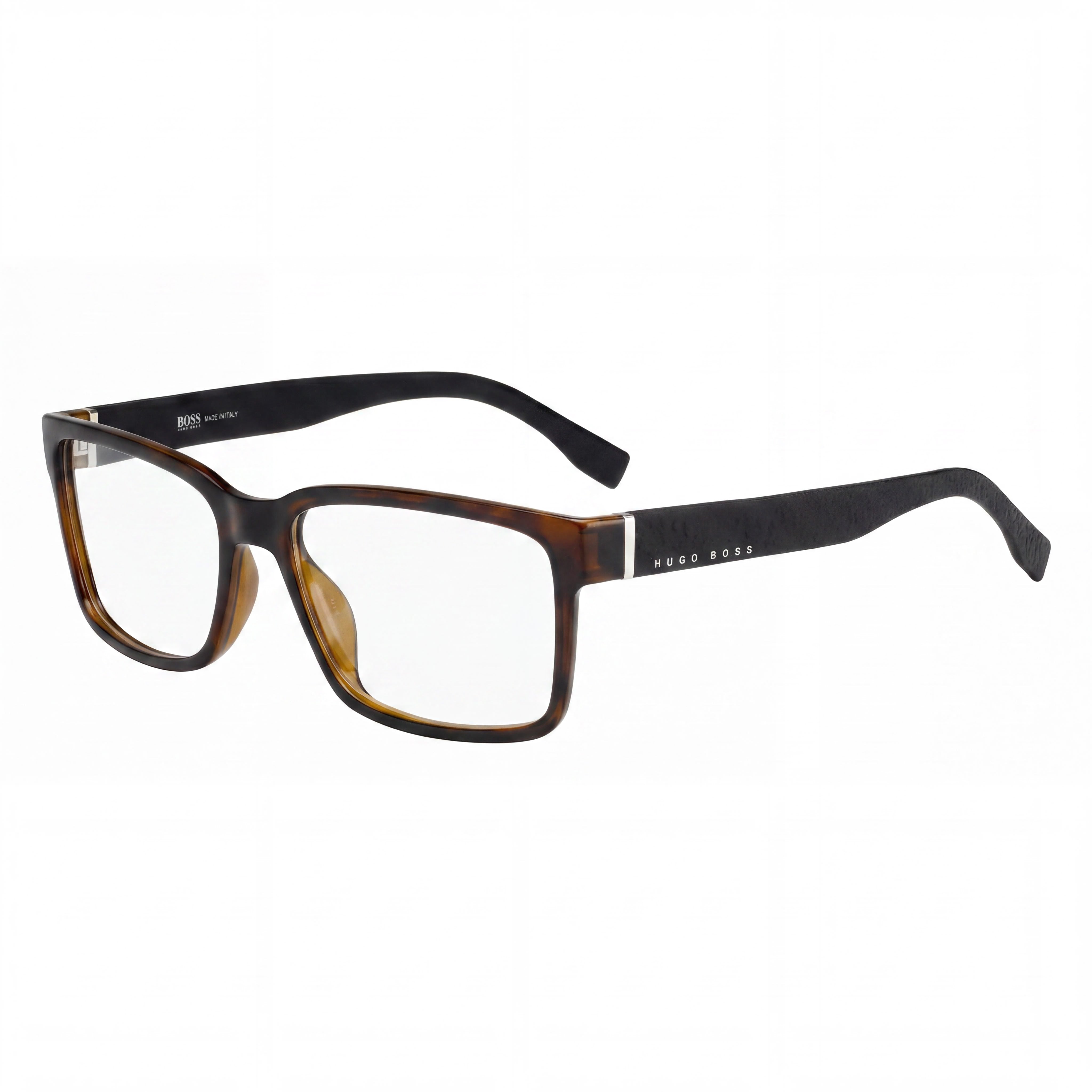 Gafas Hugo Boss Modern Unisex, Plástico Havana Negro Plateado, Sin Cristales Havana Negro, 55-17, Photo 1