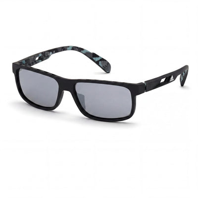 Gafas de sol Adidas Contemporary para hombre, color negro mate y gris, sin polarizar, con protección UV, efecto espejo ahumado, 51-15-140