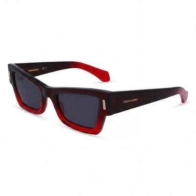 Gafas de sol unisex Salvatore Ferragamo Sf2006s de plástico, rojo oscuro transparente degradado, 53 mm, protección UV, no polarizadas
