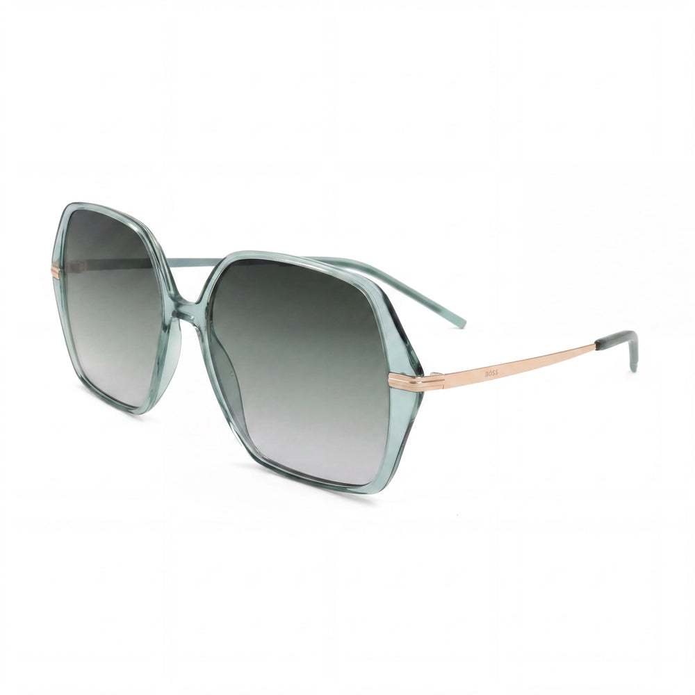 Gafas de sol BOSS 1660/S para mujer, montura de acetato dorado claro, lentes grises con protección UV, 57 mm