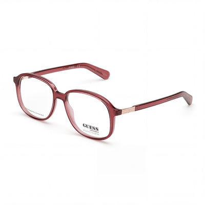 GUESS Gafas Unisex con Montura Cuadrada, Plástico Burdeos, 53mm, Sin-