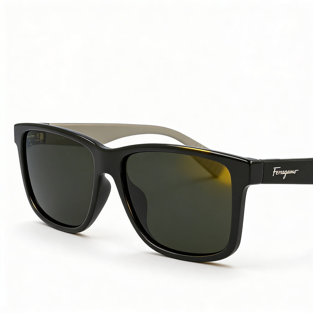 Gafas de sol unisex Ferragamo SF938S de plástico verde oscuro beis de 57 mm