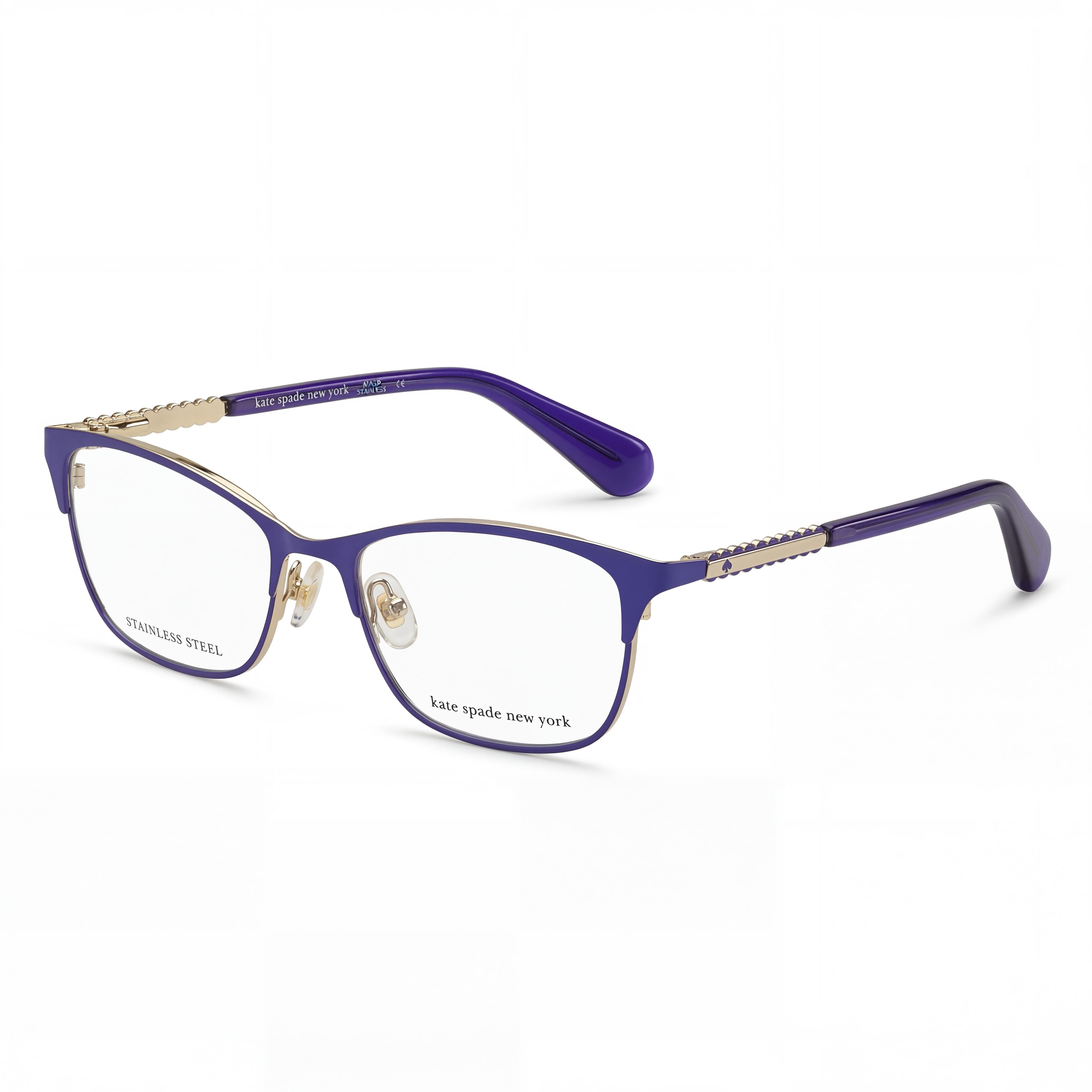 kate spade new york Modern Women's Black Stainless Steel Polycarbonate Non- Eyeglasses 47mm, Photo 1