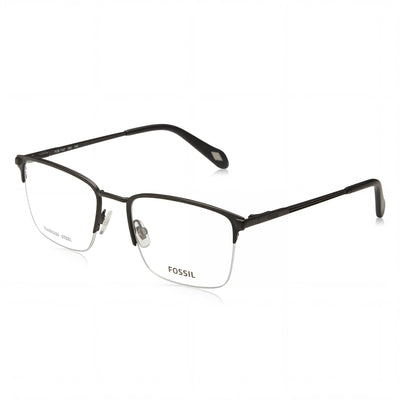 Gafas Fossil Fos 7147 para hombre, de acero aleado negro mate, no polarizadas, de 55 mm