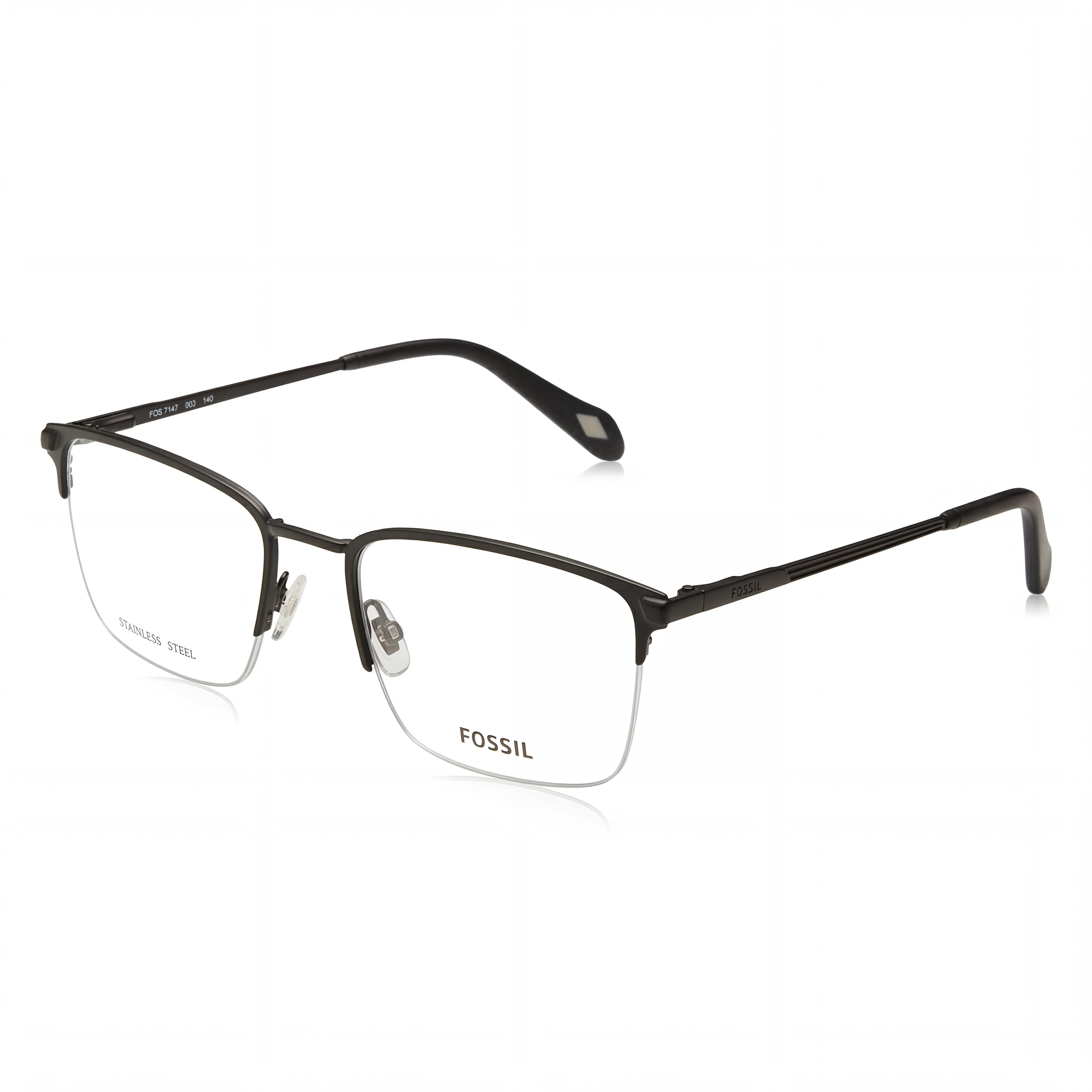 Gafas Fossil Fos 7147 para hombre, de acero aleado negro mate, no polarizadas, de 55 mm, Photo 1