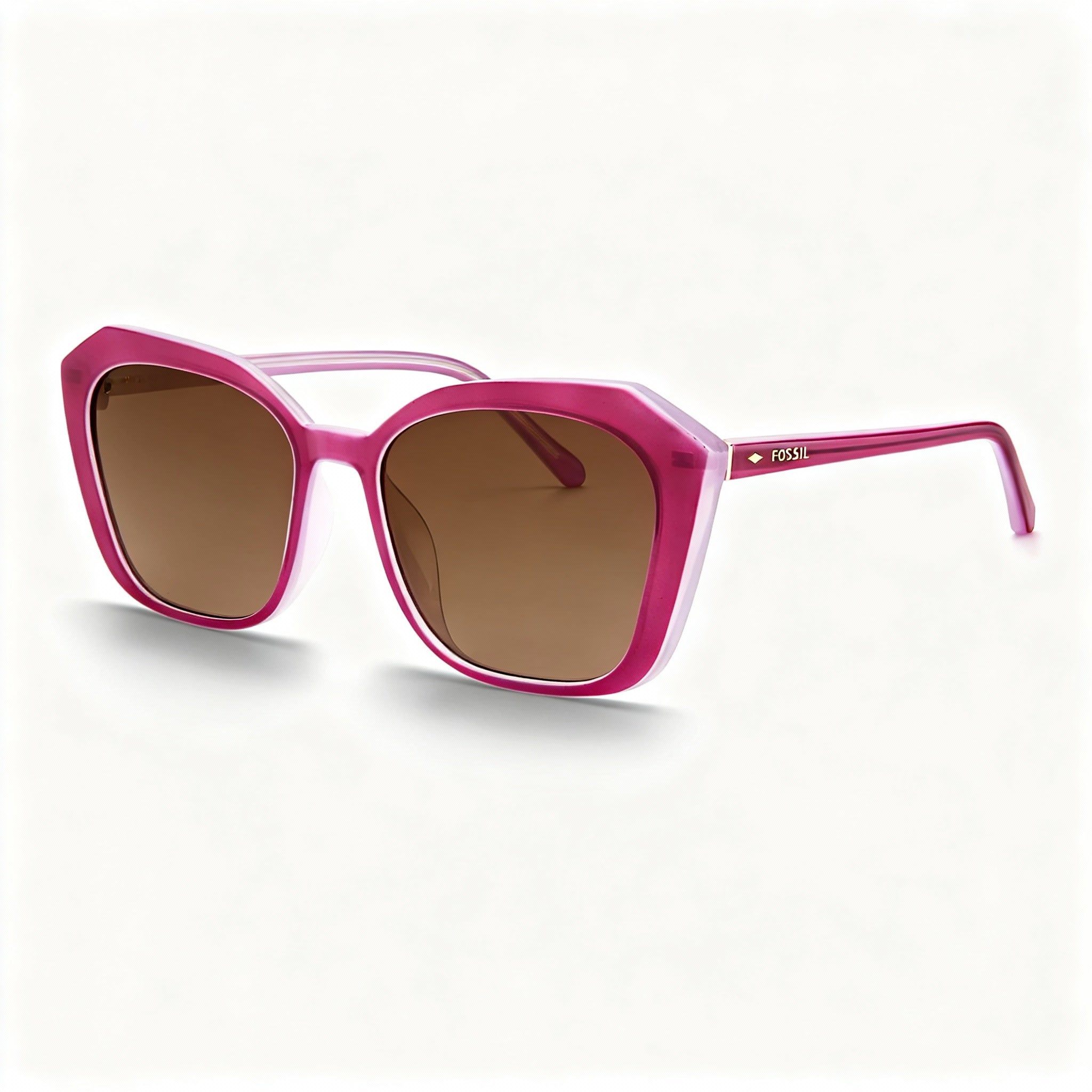 Fossil Women's Fos 3116/S Plastic Sunglasses Raspberry Burgundy Shaded with Pink Doubleshade Lenses 54mm