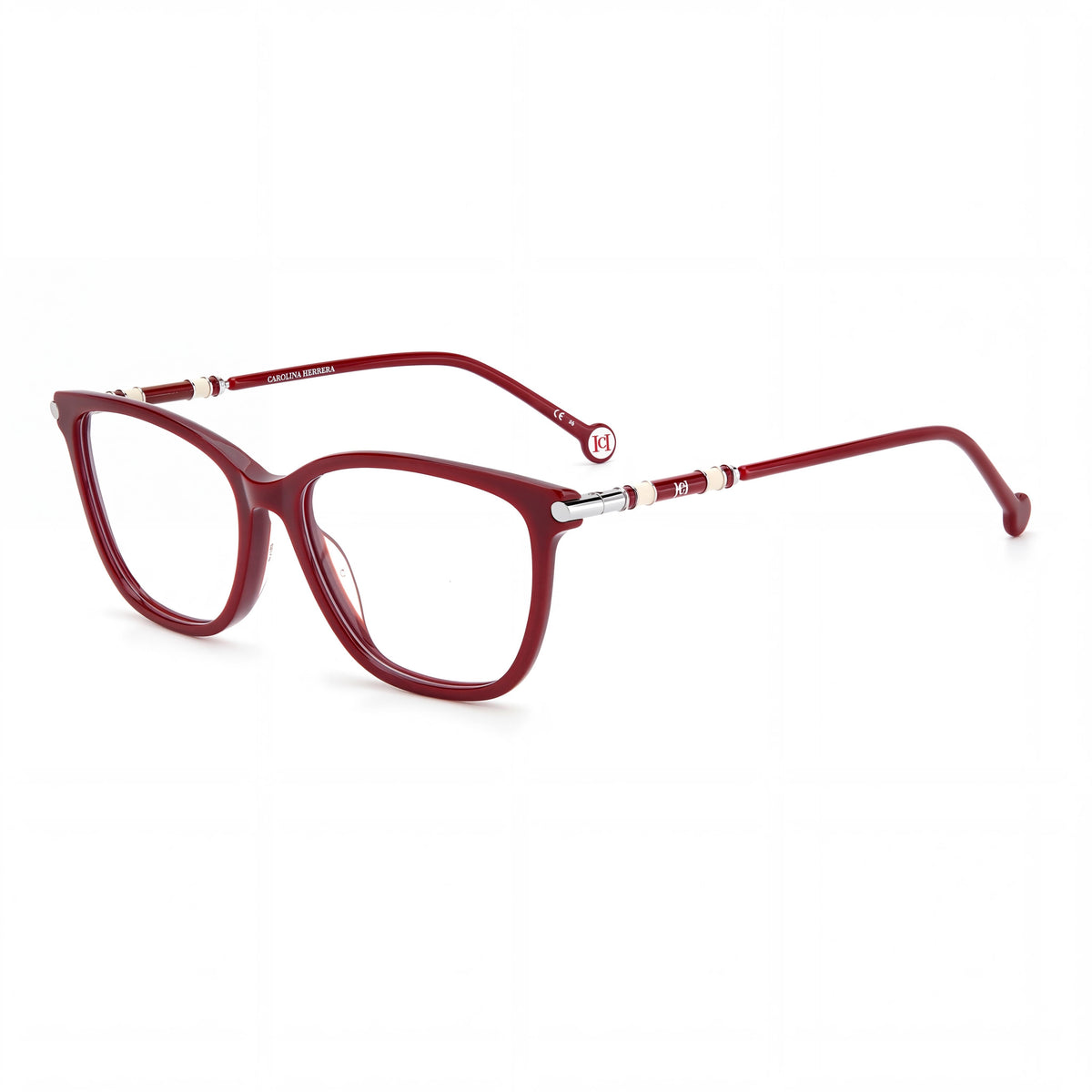 Carolina Herrera Ch 0027 Unisex Classic Acetate Eyeglasses with Polycarbonate Lenses Burgundy 55mm, Photo 1