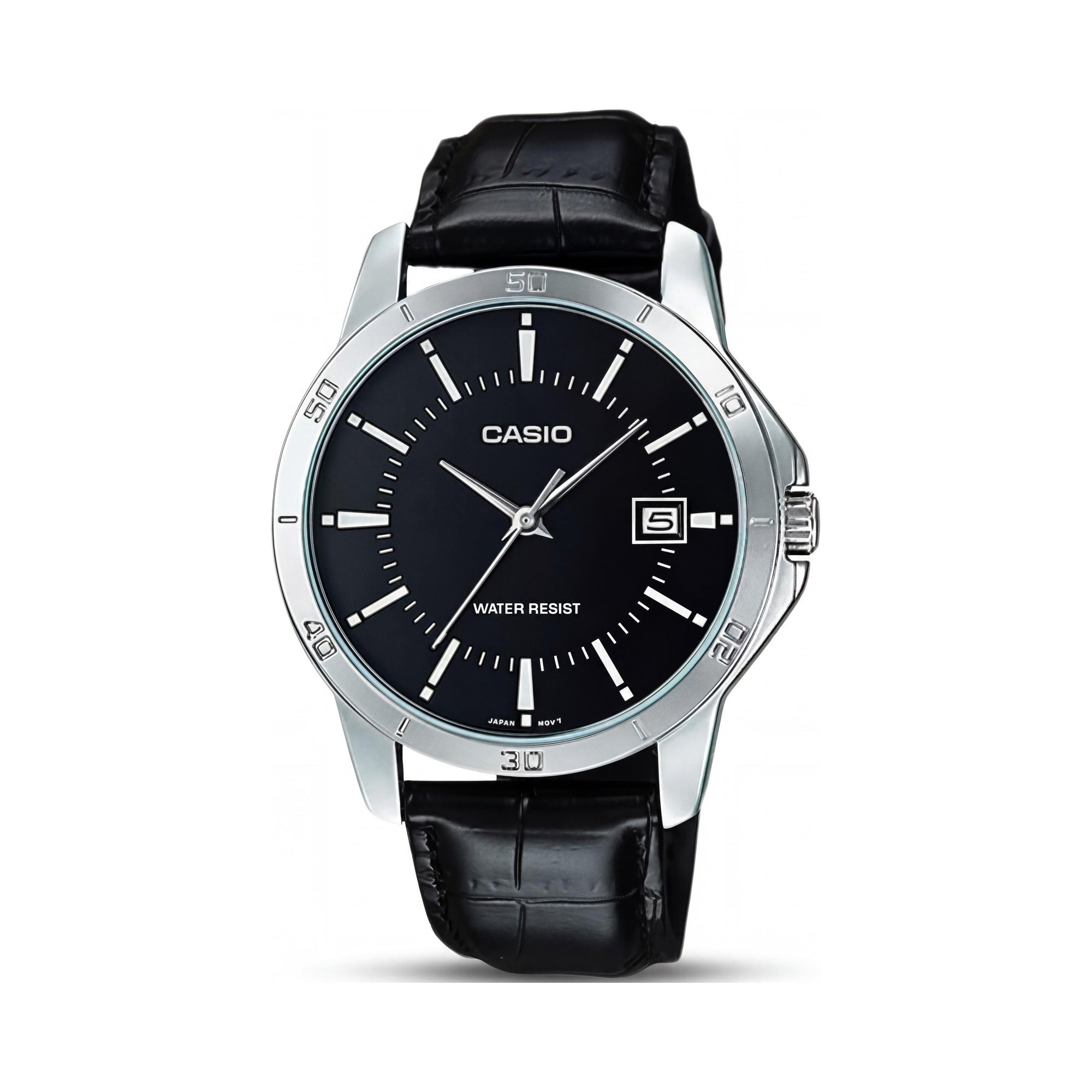 Reloj Casio MTP-V004L-1AUDF para Hombre, Acero Inoxidable Negro, 41 mm, Photo 1