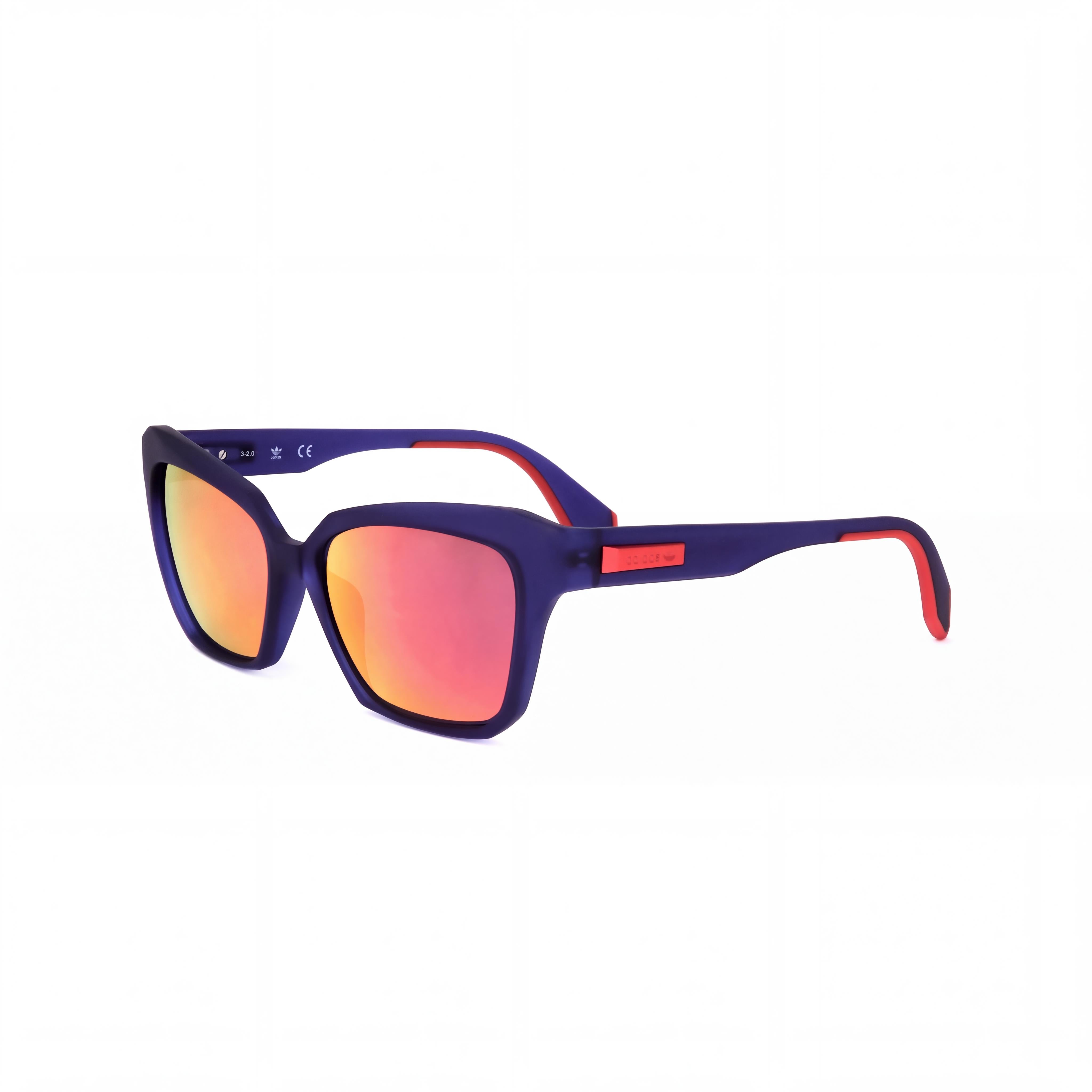 adidas Originals OR0038 85U Gafas de Sol Inyectadas Ojo de Gato Contemporáneas para Mujer, Montura Azul Celeste, Lentes Espejo Burdeos, Protección UV 55mm, Photo 1