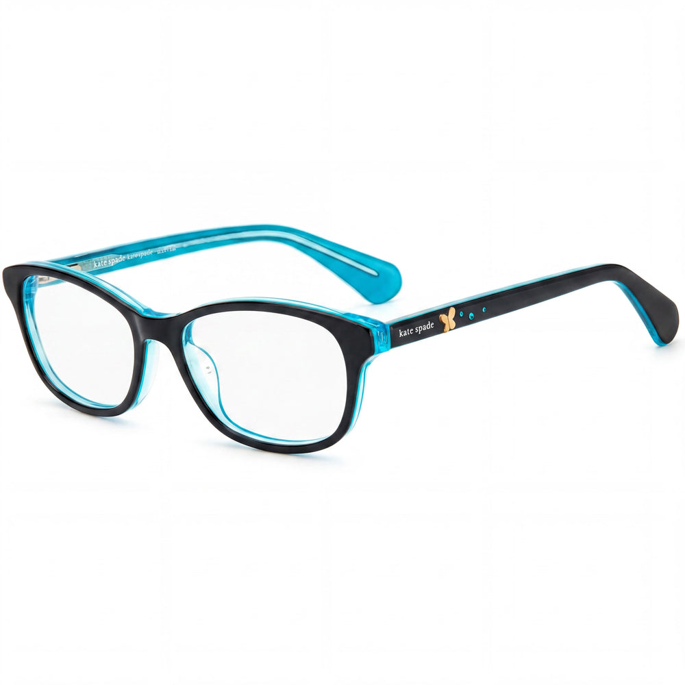 kate spade new york Modern Women's Black Acetate Optical Eyeglasses with Polycarbonate Lenses 48mm