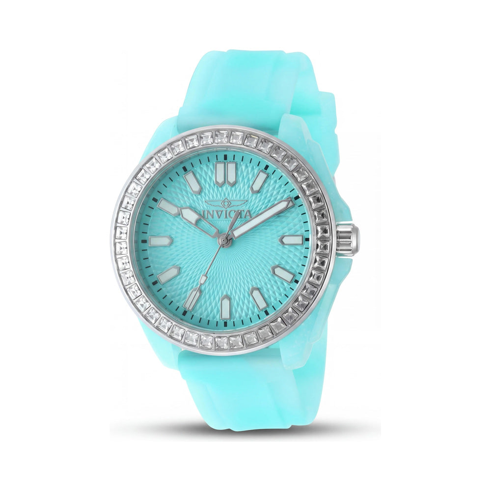 Reloj Invicta Celestial 50203 para mujer, esfera azul, movimiento de cuarzo, correa de silicona, caja de 37 mm