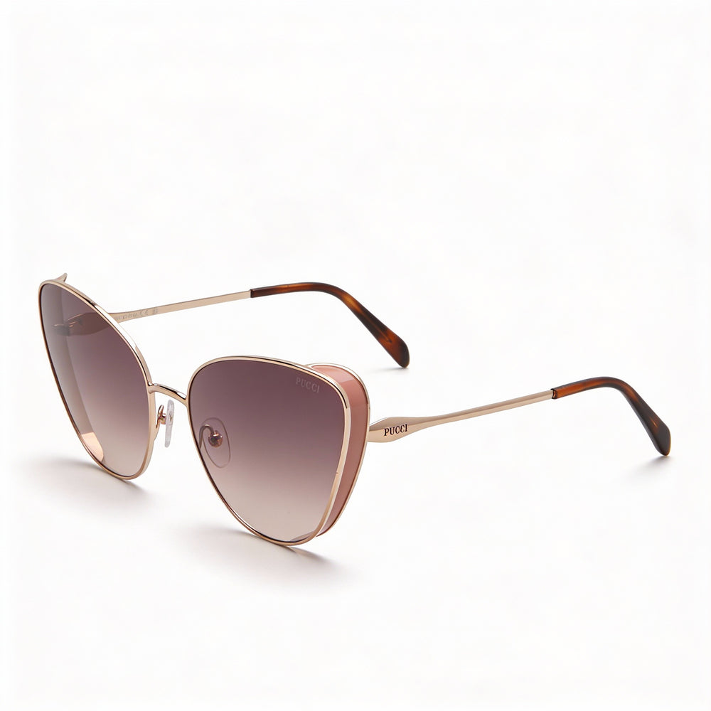 Emilio Pucci Modern Unisex Metal Frame Polycarbonate Lens UV Protection Non-Polarized Sunglasses 61-18