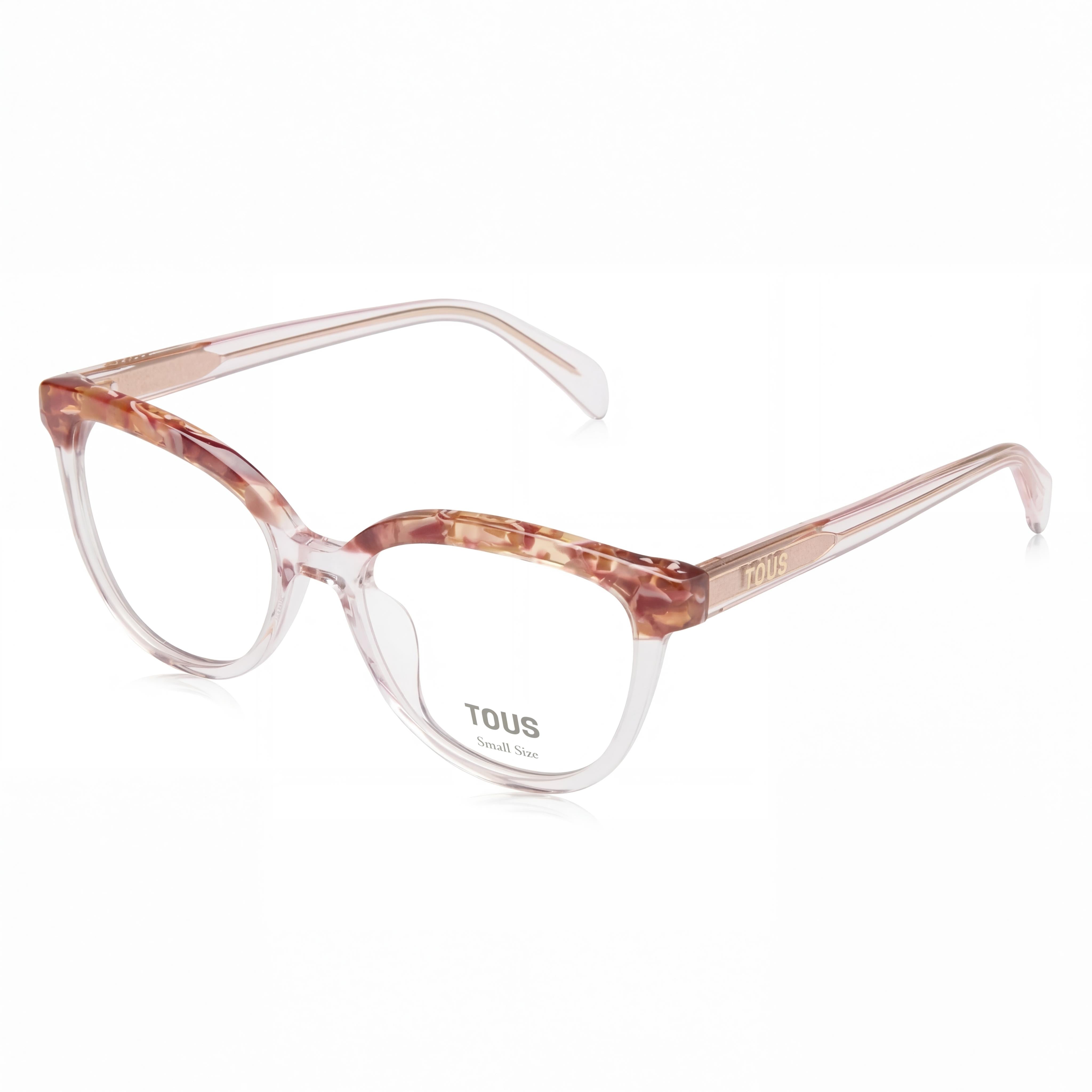 Gafas de sol TOUS Casual para mujer, montura de acetato rosa transparente brillante, lentes transparentes, 50/17/135, Photo 1