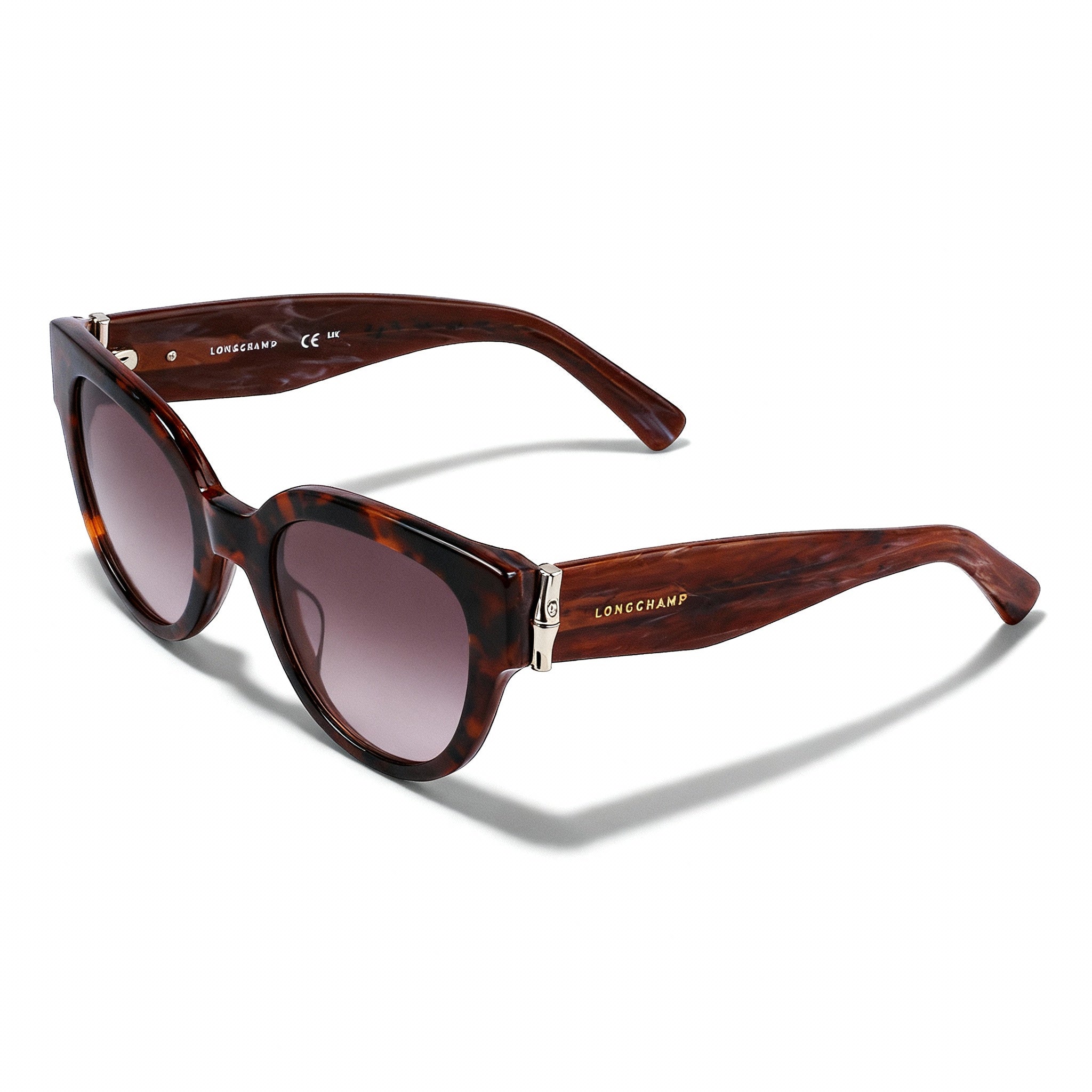 Longchamp LO733S Women's Casual Acetate Havana Light Brown Non-Polarized Sunglasses 52mm