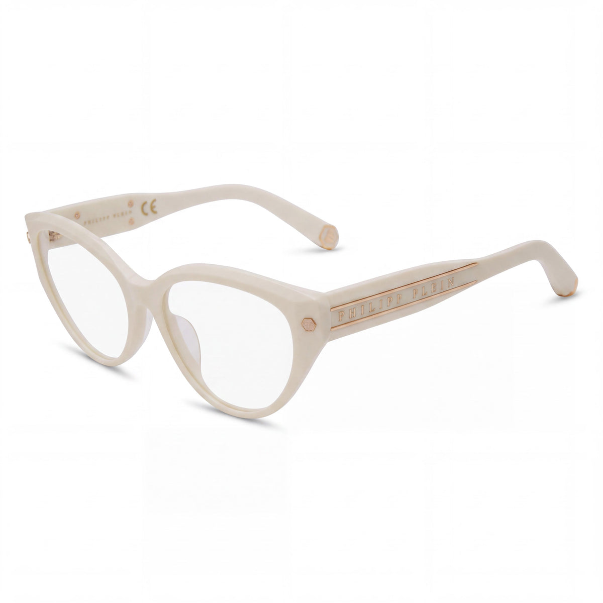 Philipp Plein Classic Women's Acetate Optical Eyeglasses in Light Yellow Gold 54mm, Photo 1