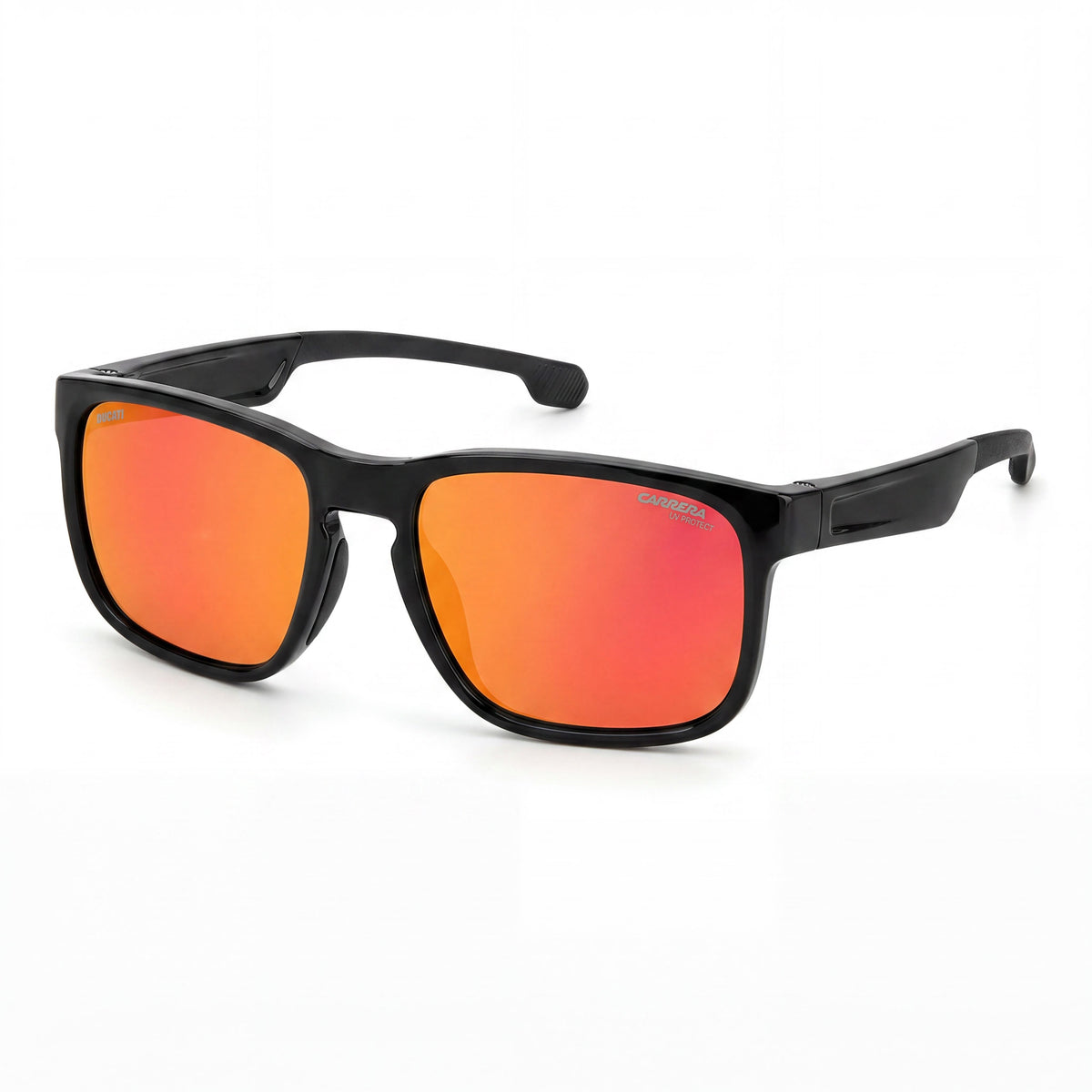 CARRERA DUCATI Contemporary Unisex Sunglasses, Black Red Orange Polyamide Frame, Red Orange UV Lenses 57mm, Photo 1
