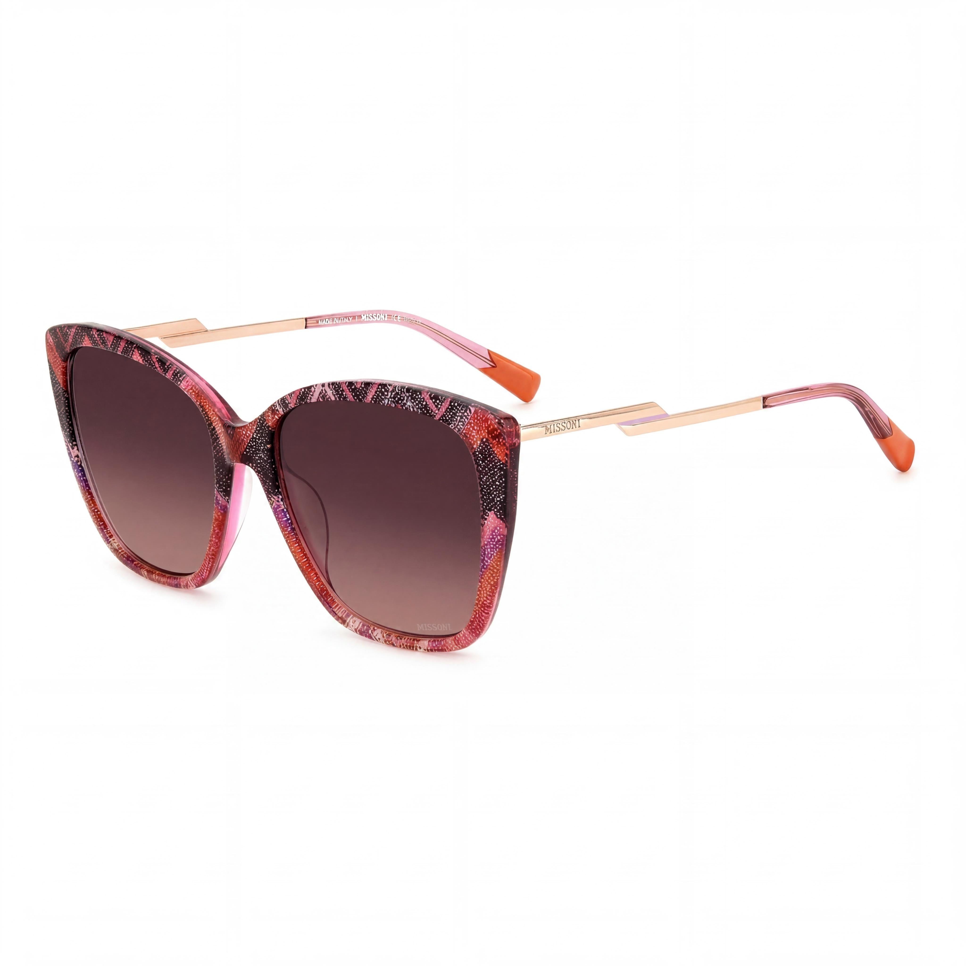 Gafas de sol clásicas Missoni de acetato para mujer, en tono marrón sombreado Havana, con gradiente rosa y protección UV, 57mm, Photo 1