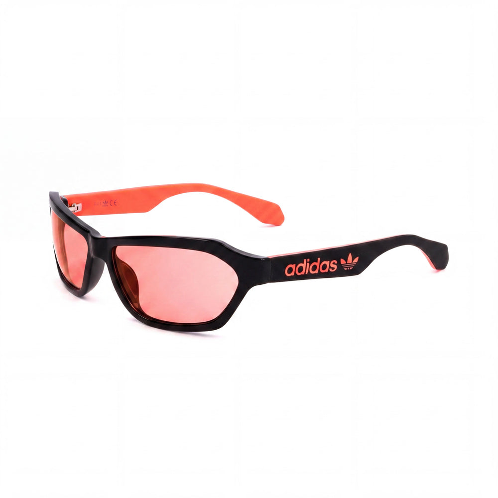 adidas Originals Modern Unisex Shiny Black Acetate Sunglasses with Bordeaux Mirror Lenses, UV Protection, 58mm
